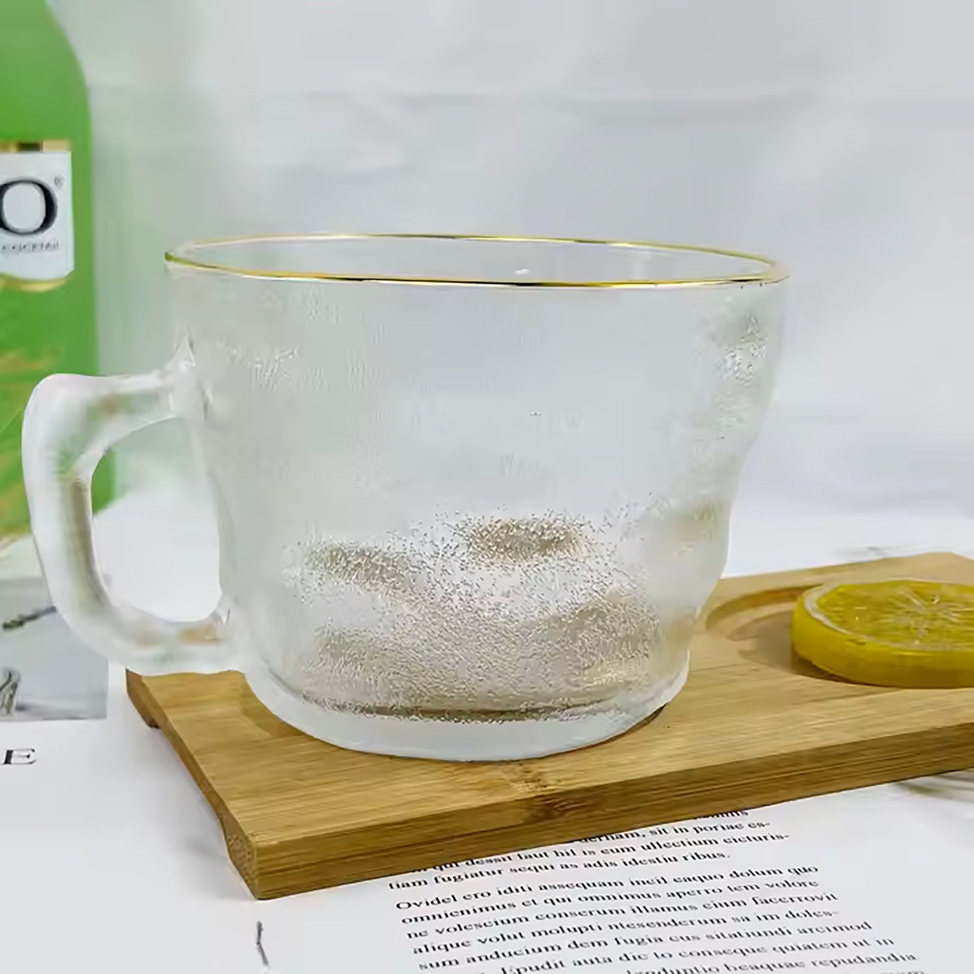 Elegant 380ml Clear Glass Luna Tea Cup Set of 6 cups  (RTL-14) - GLARA HOME