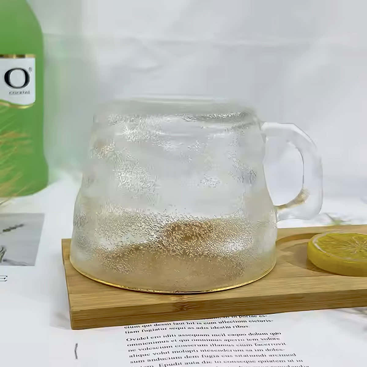 Elegant 380ml Clear Glass Luna Tea Cup Set of 6 cups  (RTL-14) - GLARA HOME