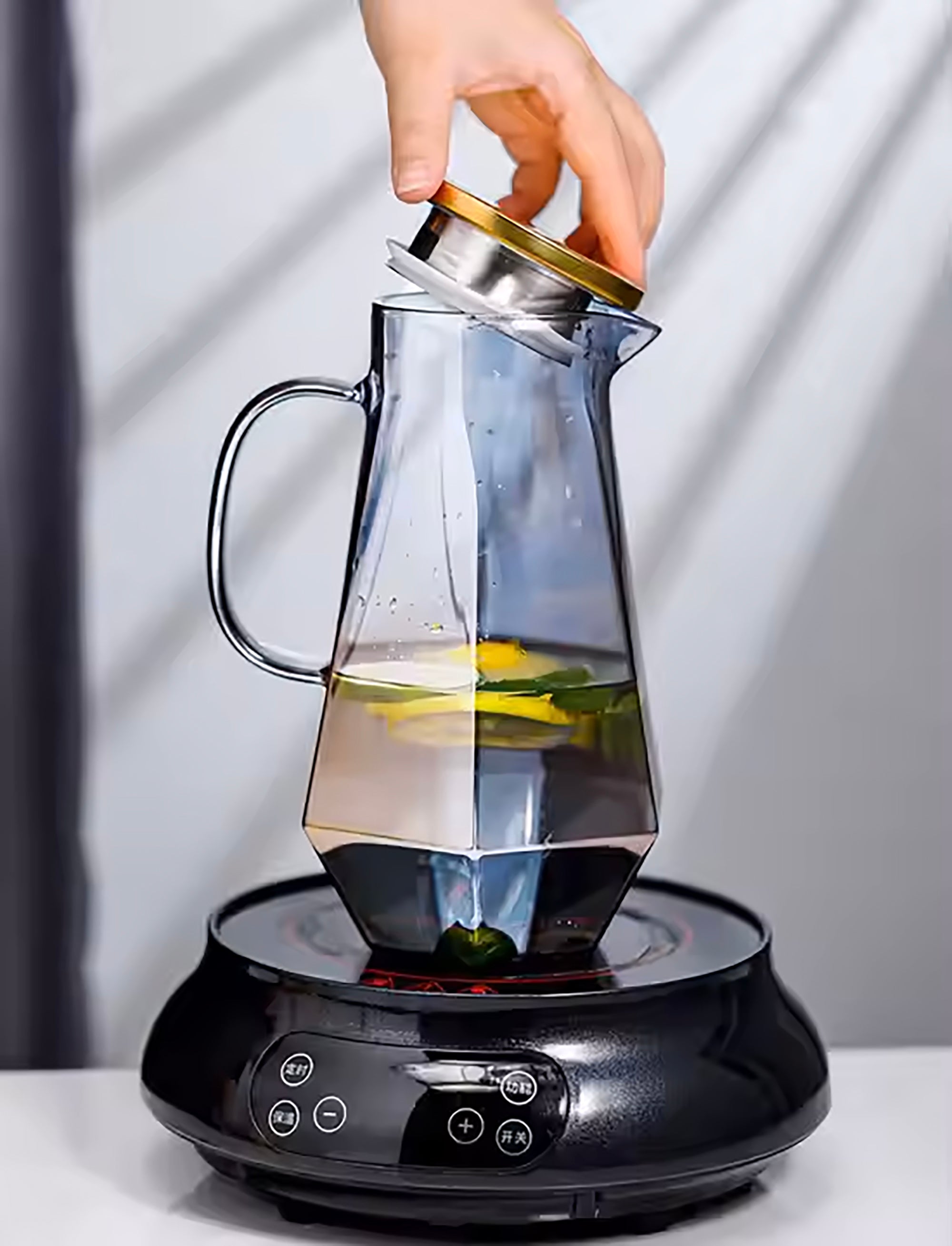 Elegant Amber Diamond Glass Pitcher Set – 1.5L Jug & 6 Glasses (RTL-16) - GLARA HOME