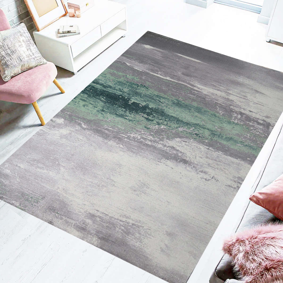 Forest Stream Abstract Area Rug VK-01 - GLARA HOME