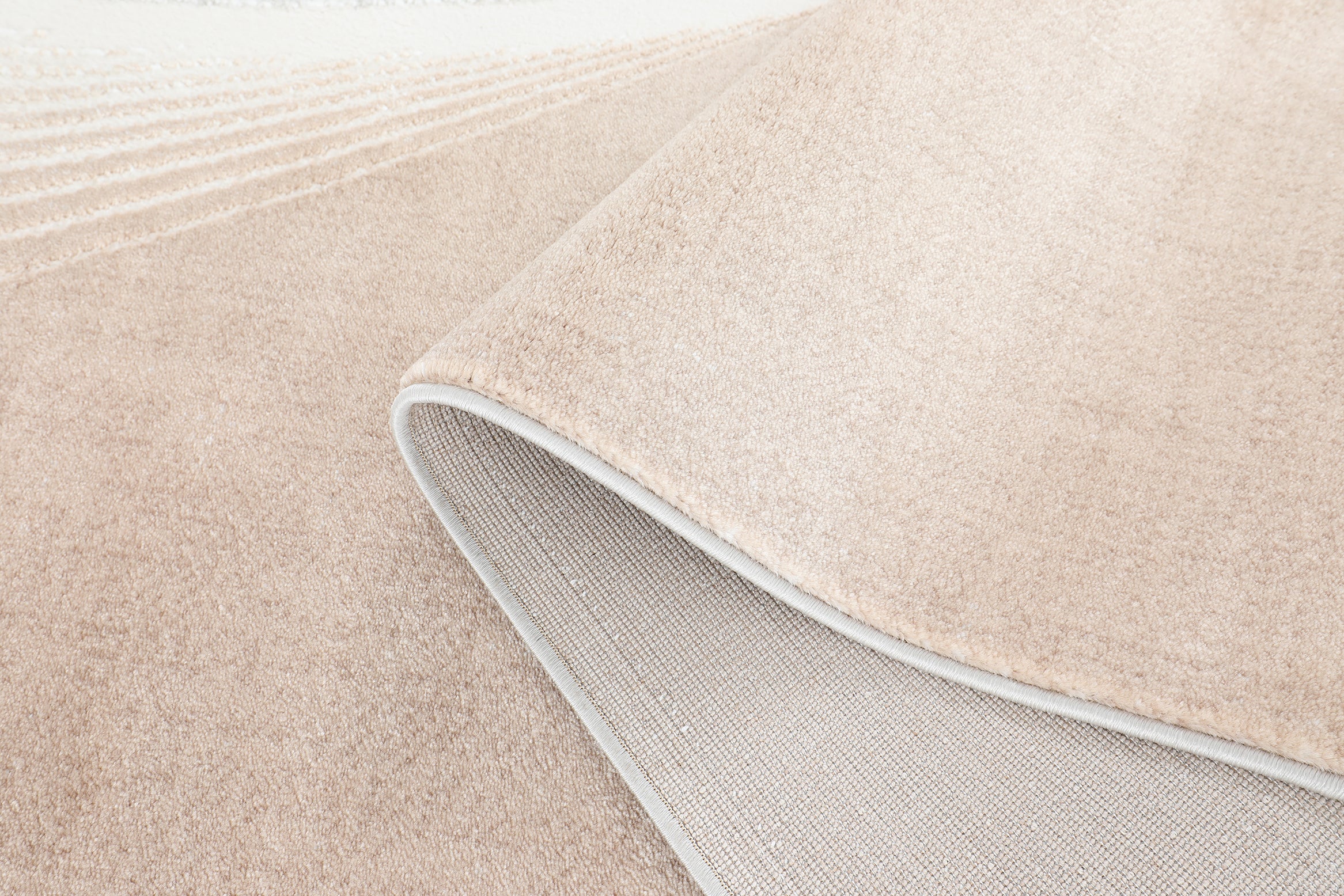Glara “ARCORA” Modern Curve Area Rug – Beige & Grey Statement Design ( TX -06 ) - GLARA HOME