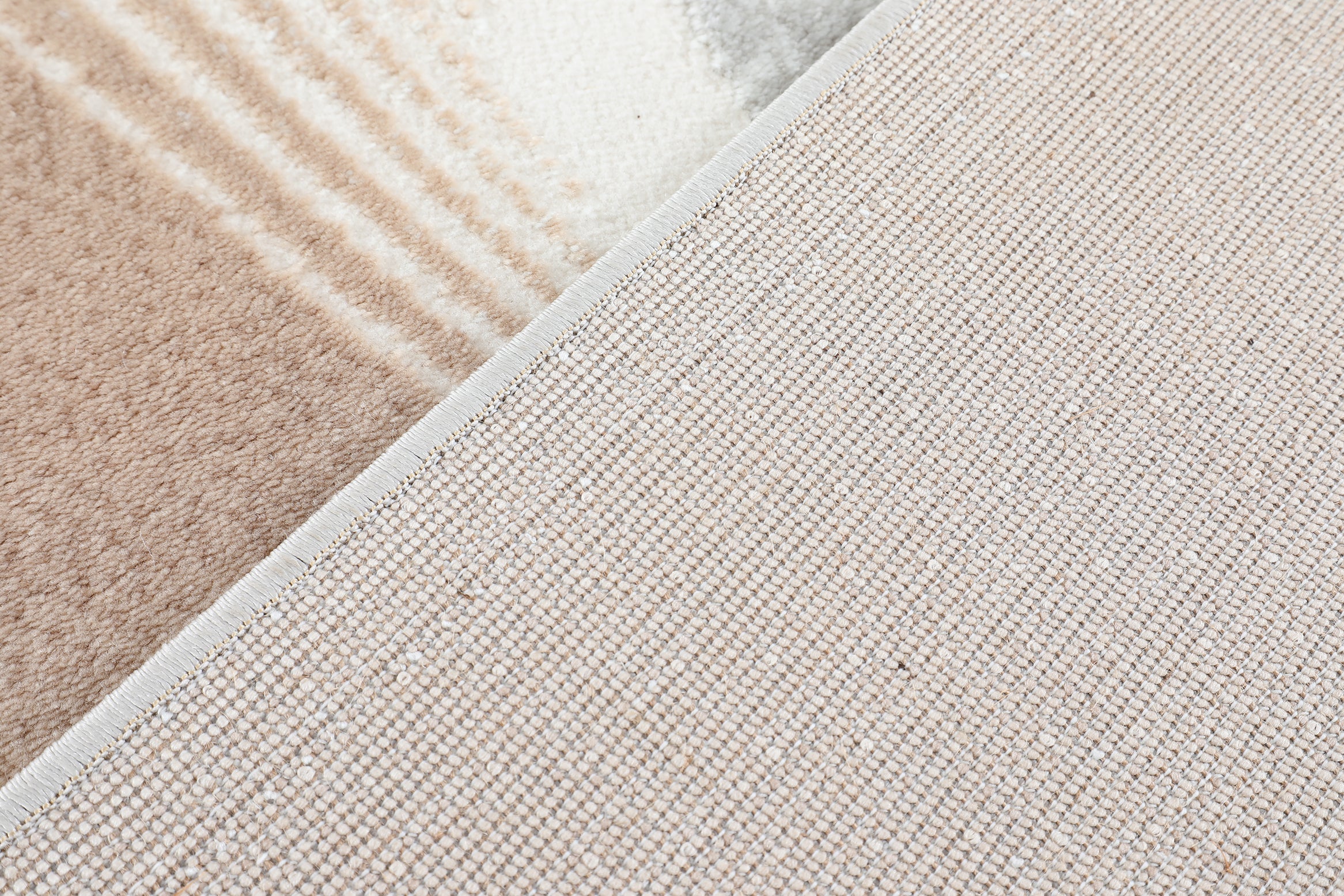 Glara “ARCORA” Modern Curve Area Rug – Beige & Grey Statement Design ( TX -06 ) - GLARA HOME