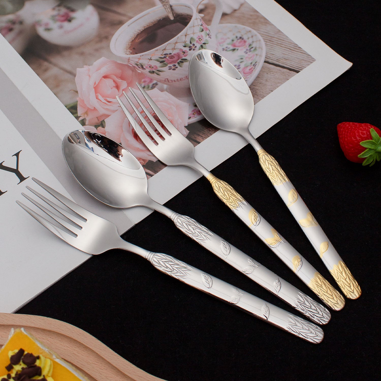 Glara Home leaf Design Cutlery Set – Luxury Meets Functionality - GLARA HOME