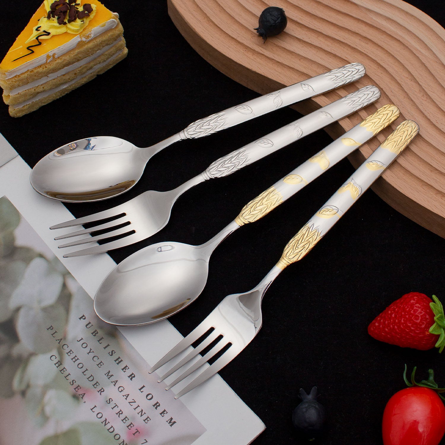 Glara Home leaf Design Cutlery Set – Luxury Meets Functionality - GLARA HOME
