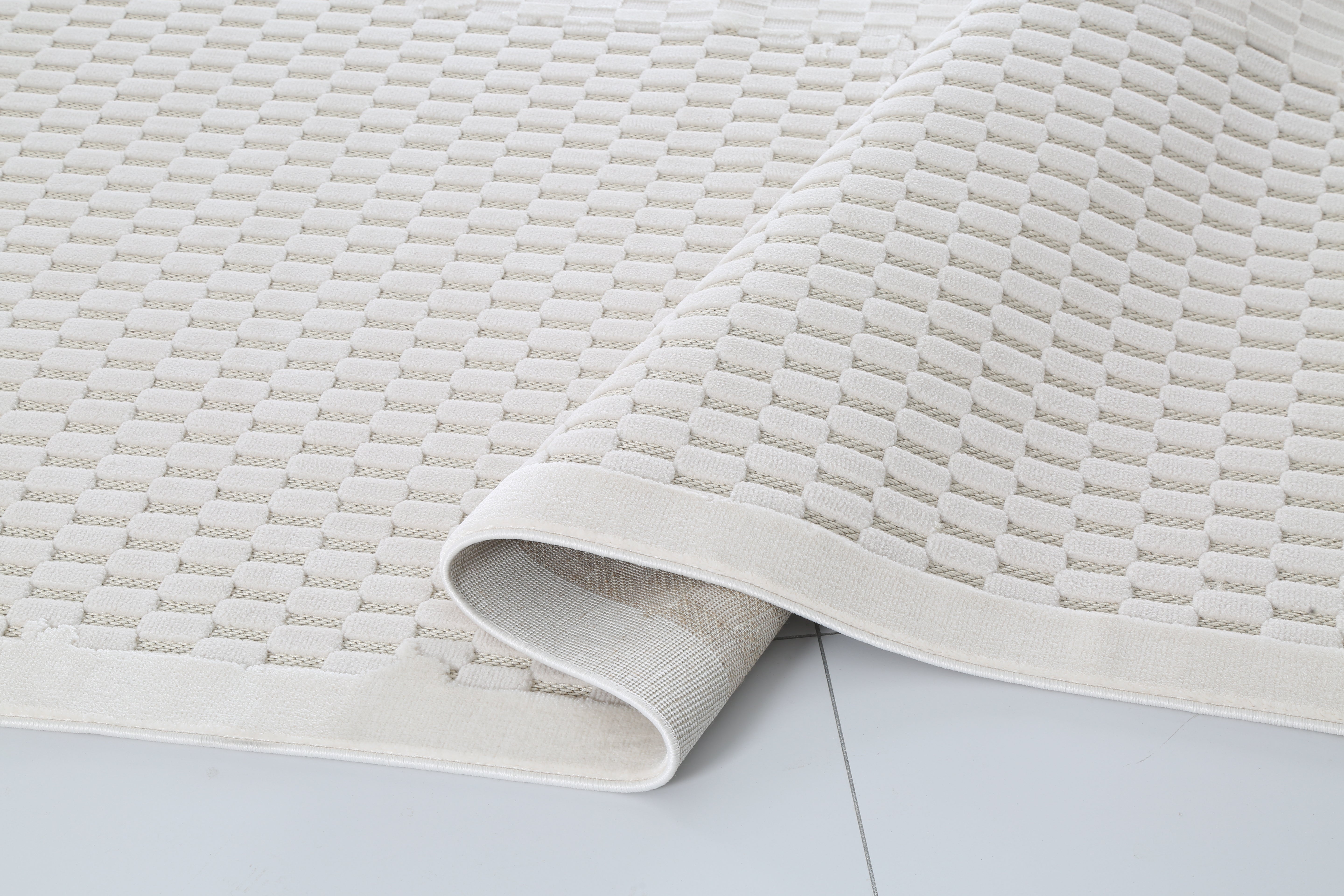 Glara “NORDEN” Textured Ivory Area Rug – Modern Minimalist Design (NR -10) - GLARA HOME