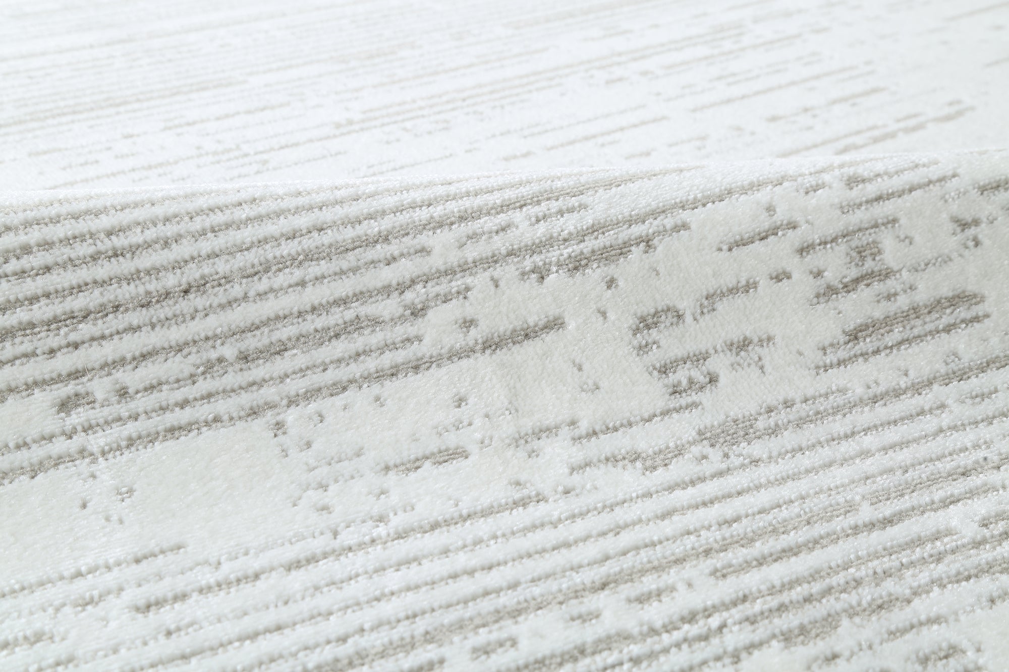 Glara “STRATA” Linear Textured Area Rug – Ivory & Soft Grey ( WX- 01 ) - GLARA HOME