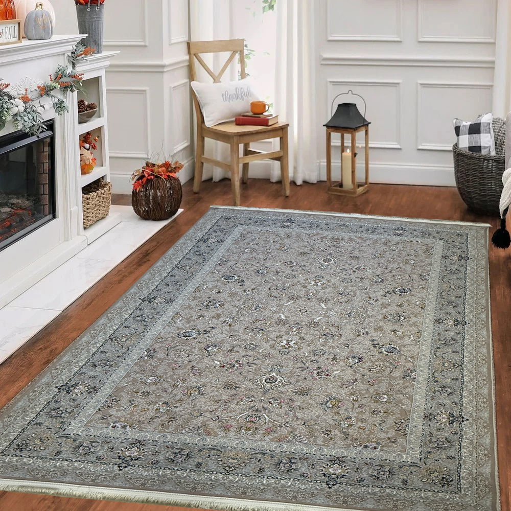 Golpar Beige 1500 Reed Persian Area Rug - GLARA HOME