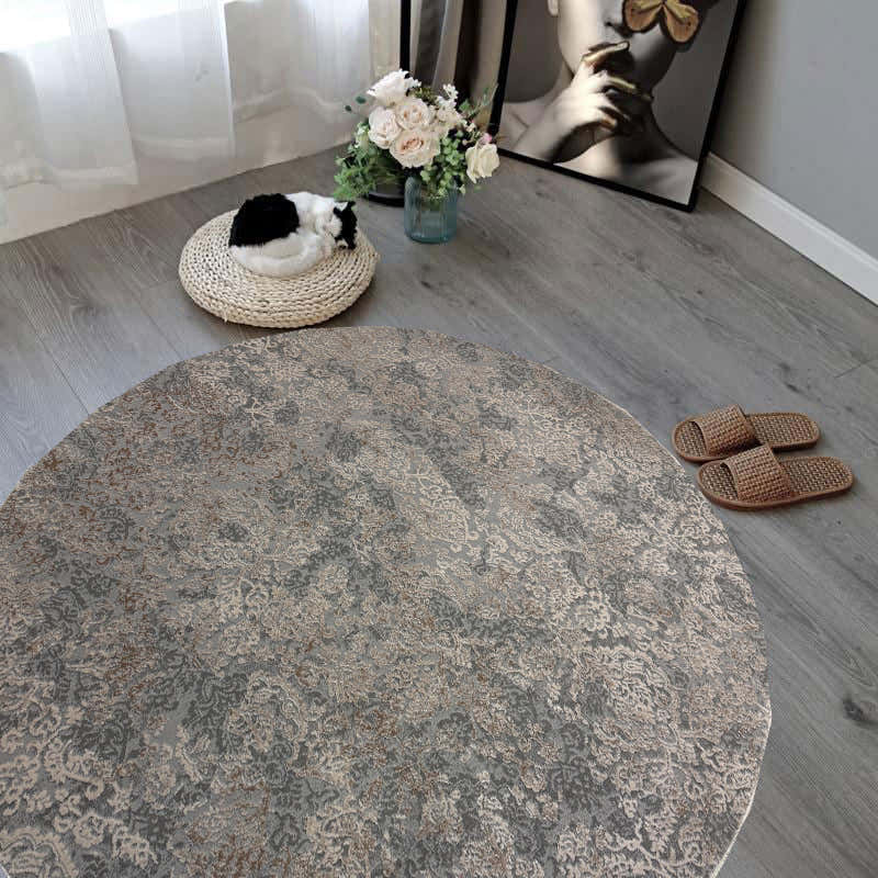 H4866 Round Rug Modern Textured Round Rug - GLARA HOME