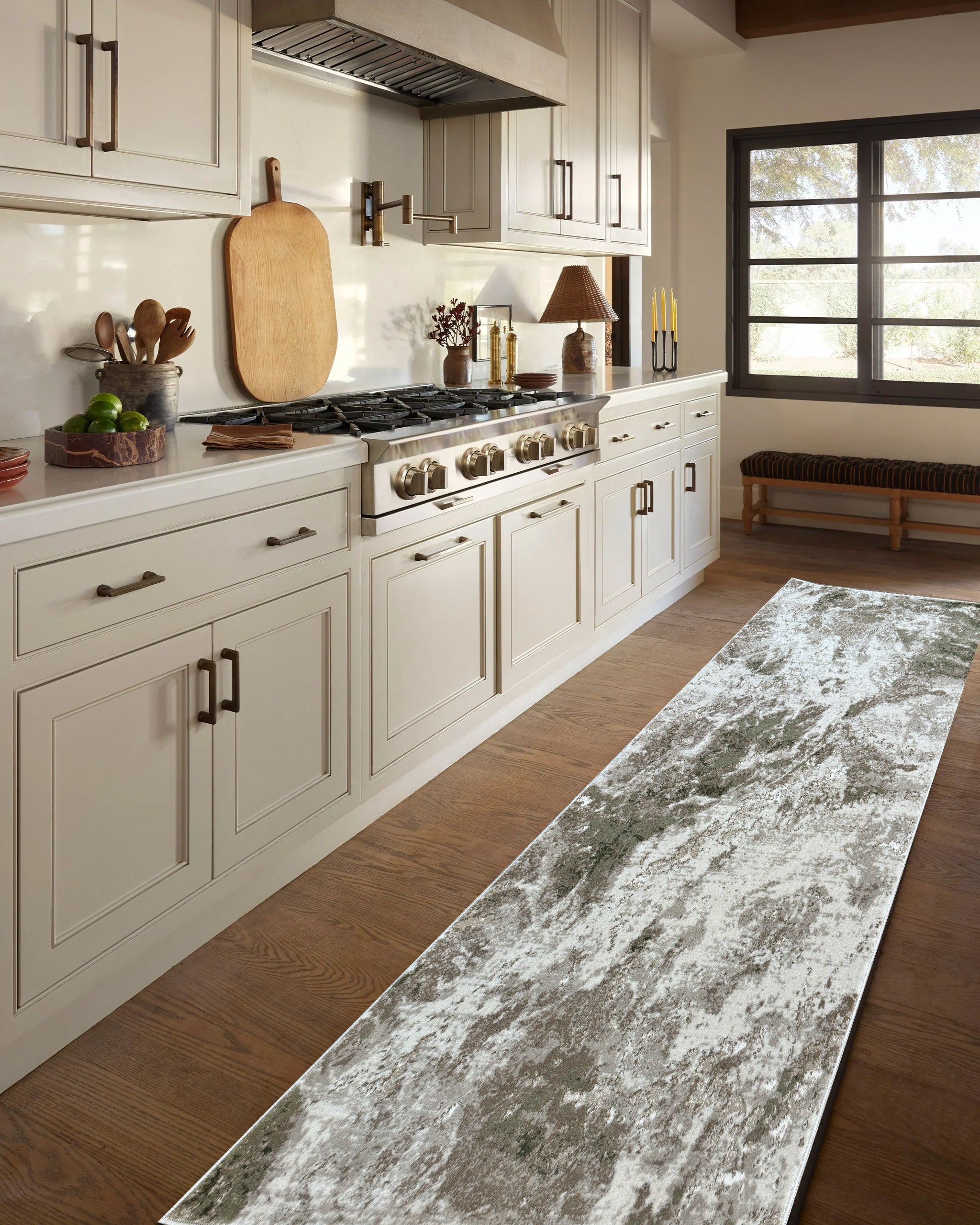 H6218  Green Runner Rug - GLARA HOME