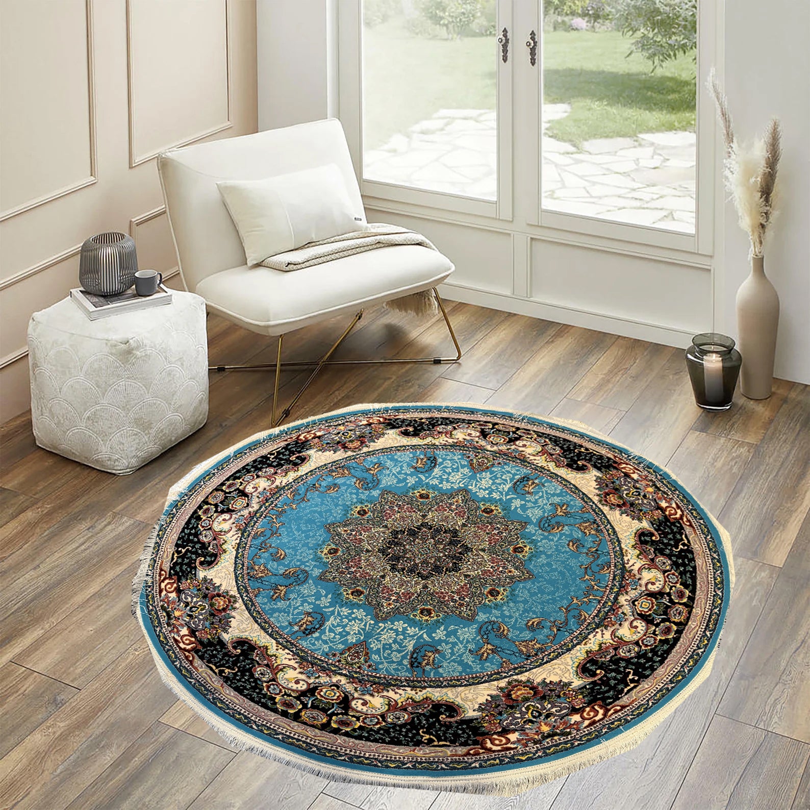 HIVA 700 Reed Round Rug - GLARA HOME