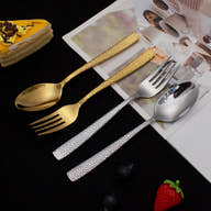 Honey Comb Silver/ Gold Spoon & Forks - GLARA HOME