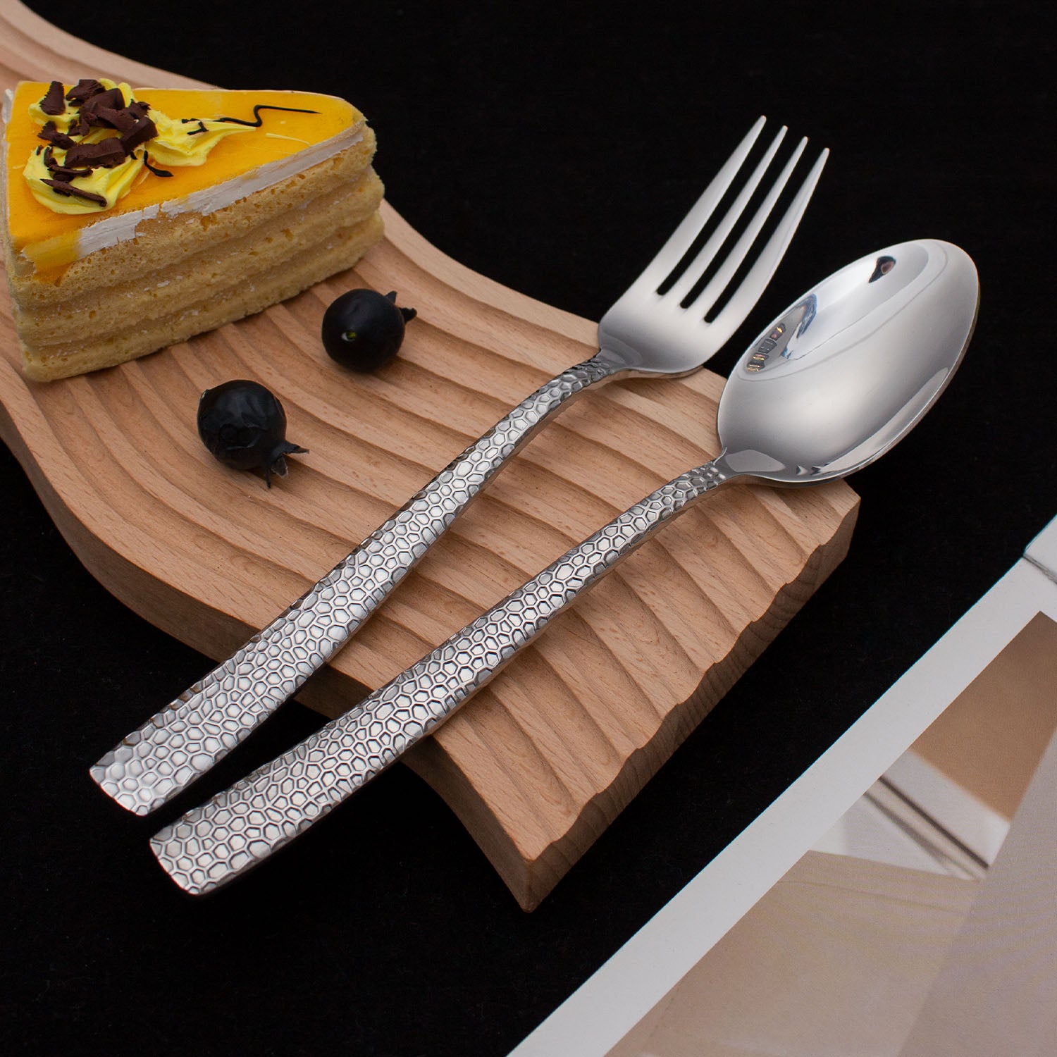 Honey Comb Silver/ Gold Spoon & Forks - GLARA HOME