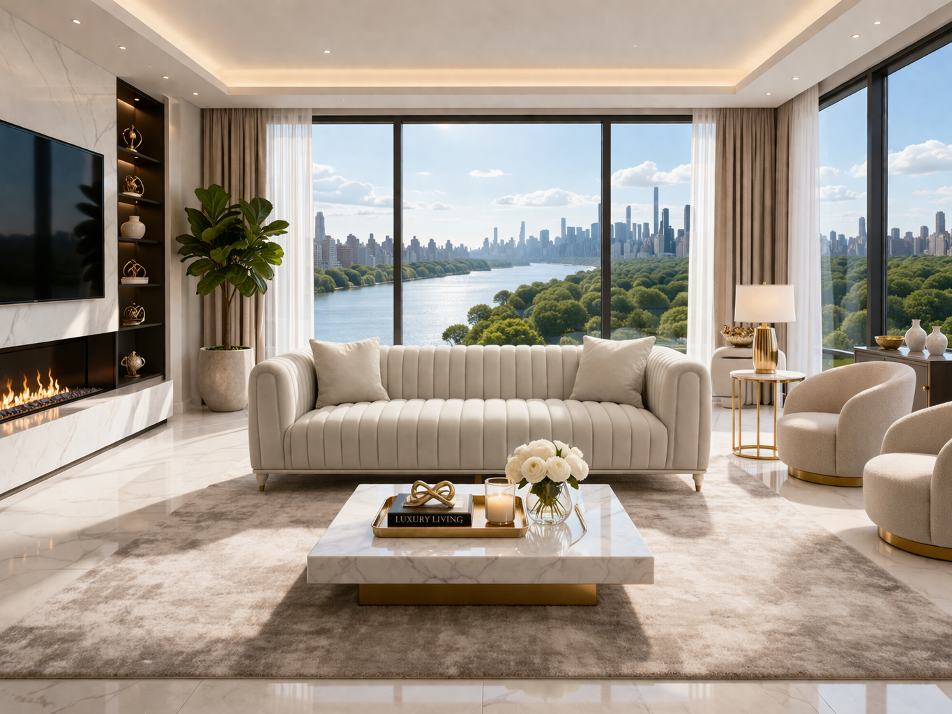 Inci LoveSeat (Anka01 Cream ) - GLARA HOME