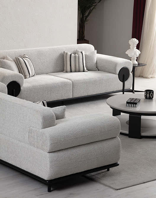 Loft Cream Sofa - GLARA HOME