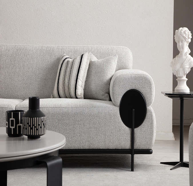 Loft Cream Sofa - GLARA HOME
