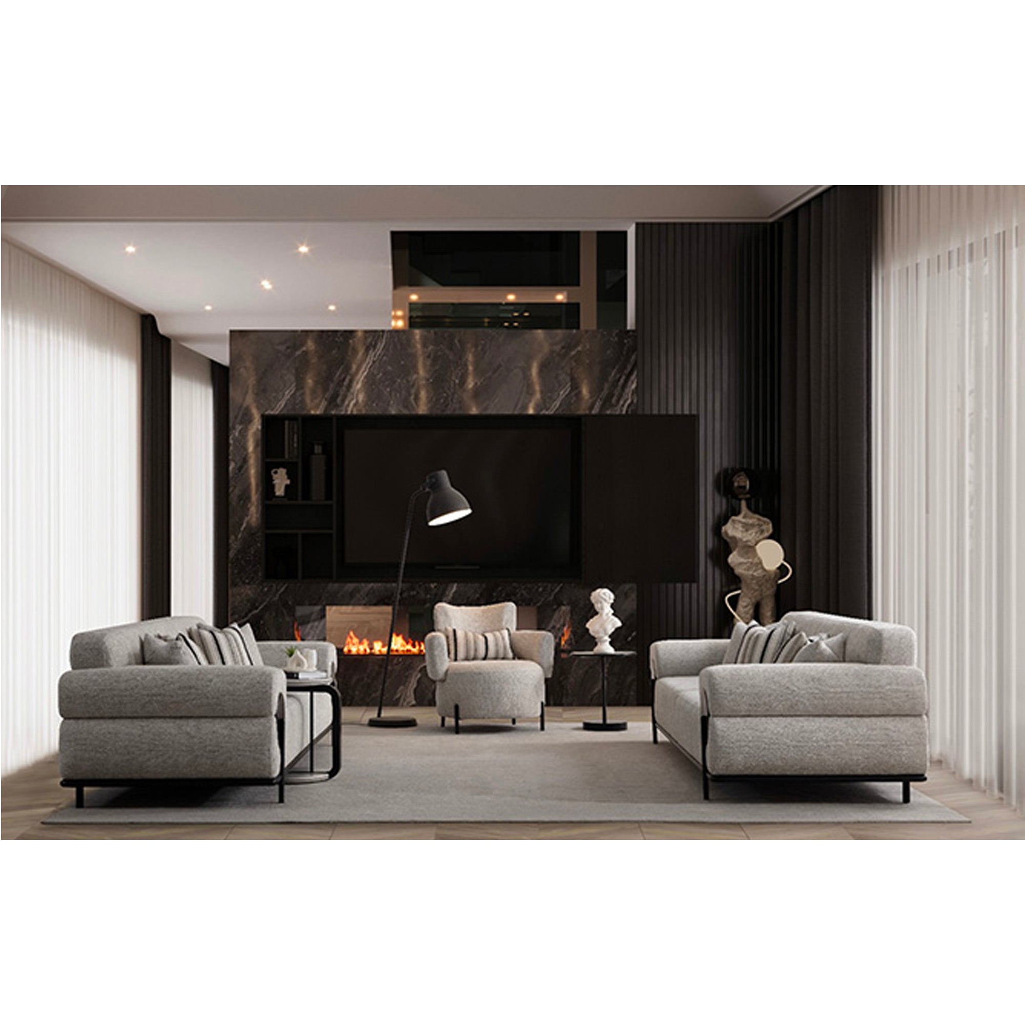 Loft Cream Sofa - GLARA HOME