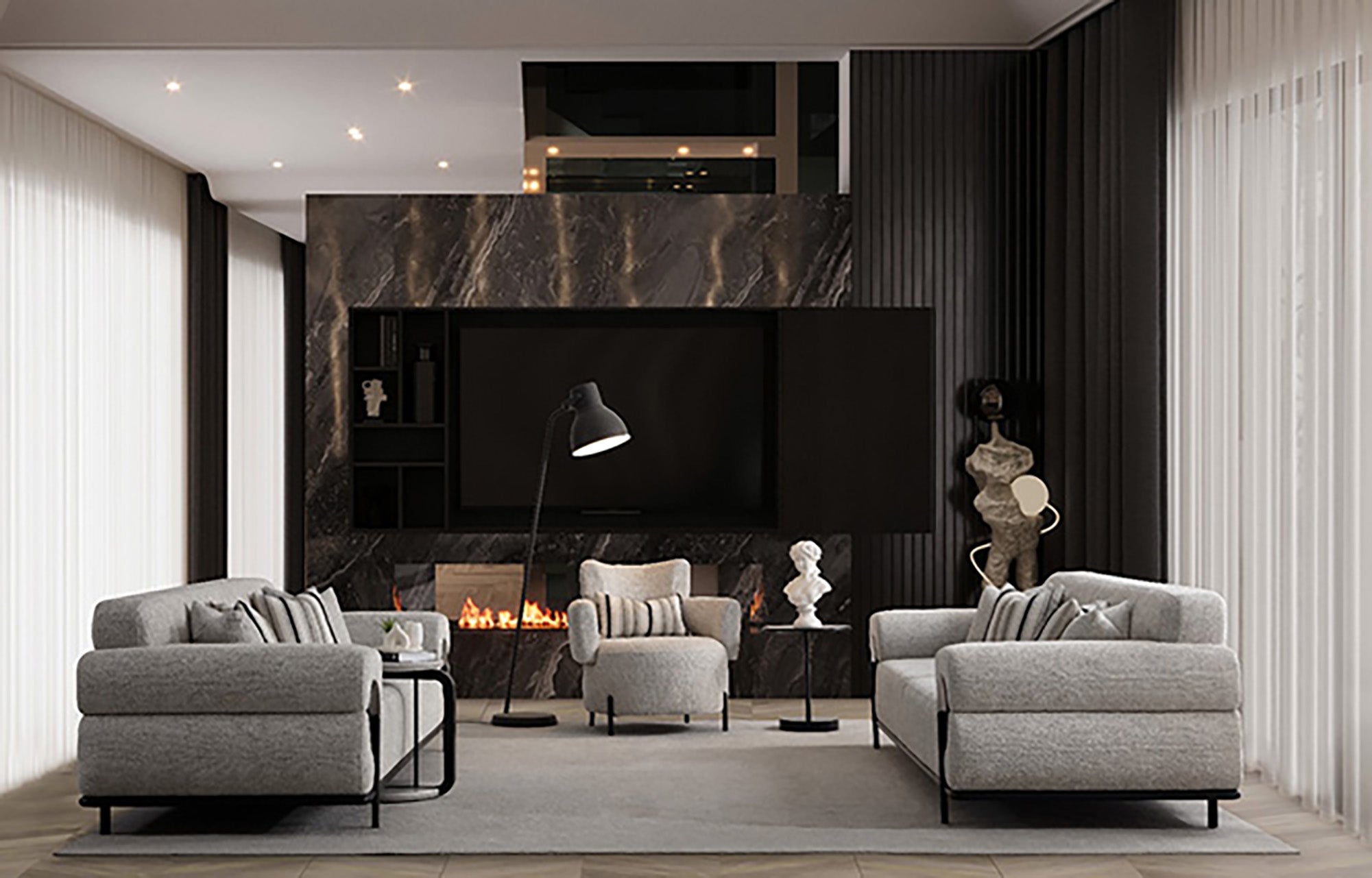 Loft Cream Sofa - GLARA HOME