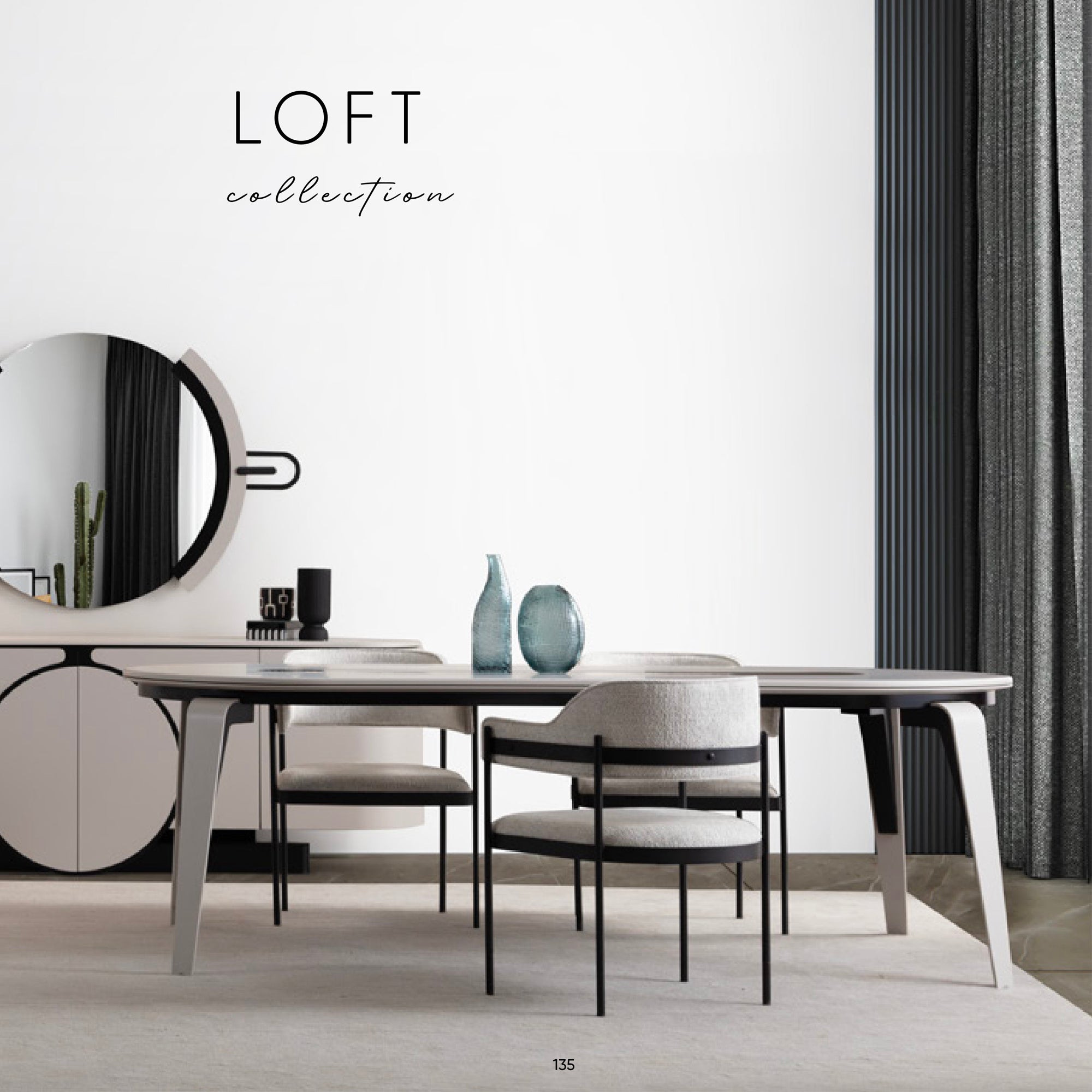 Loft Luxury Dining Table & Chair Set | Modern MDF Design with Black Accents - GLARA HOME