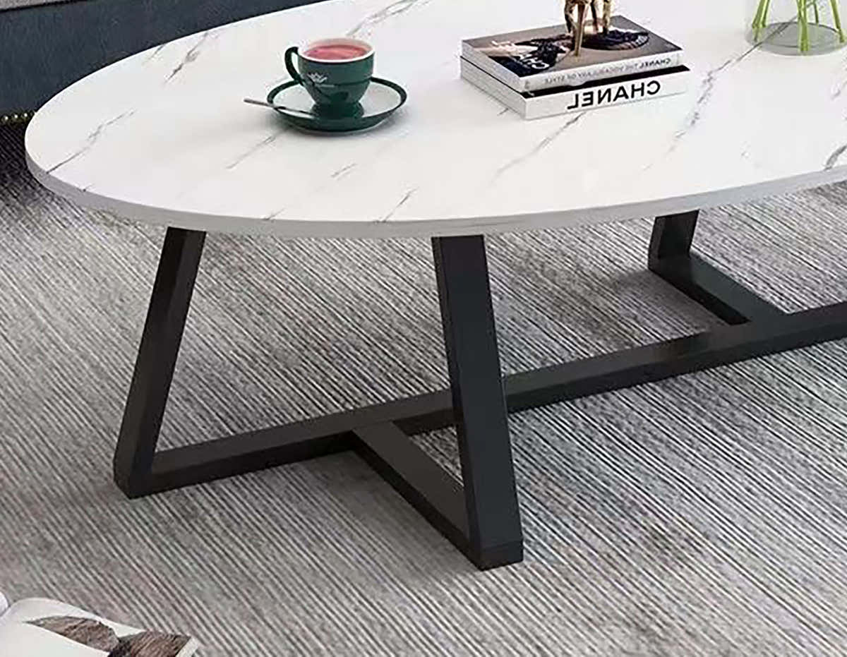 Luna MDF Marble Look Coffee Table - GLARA HOME