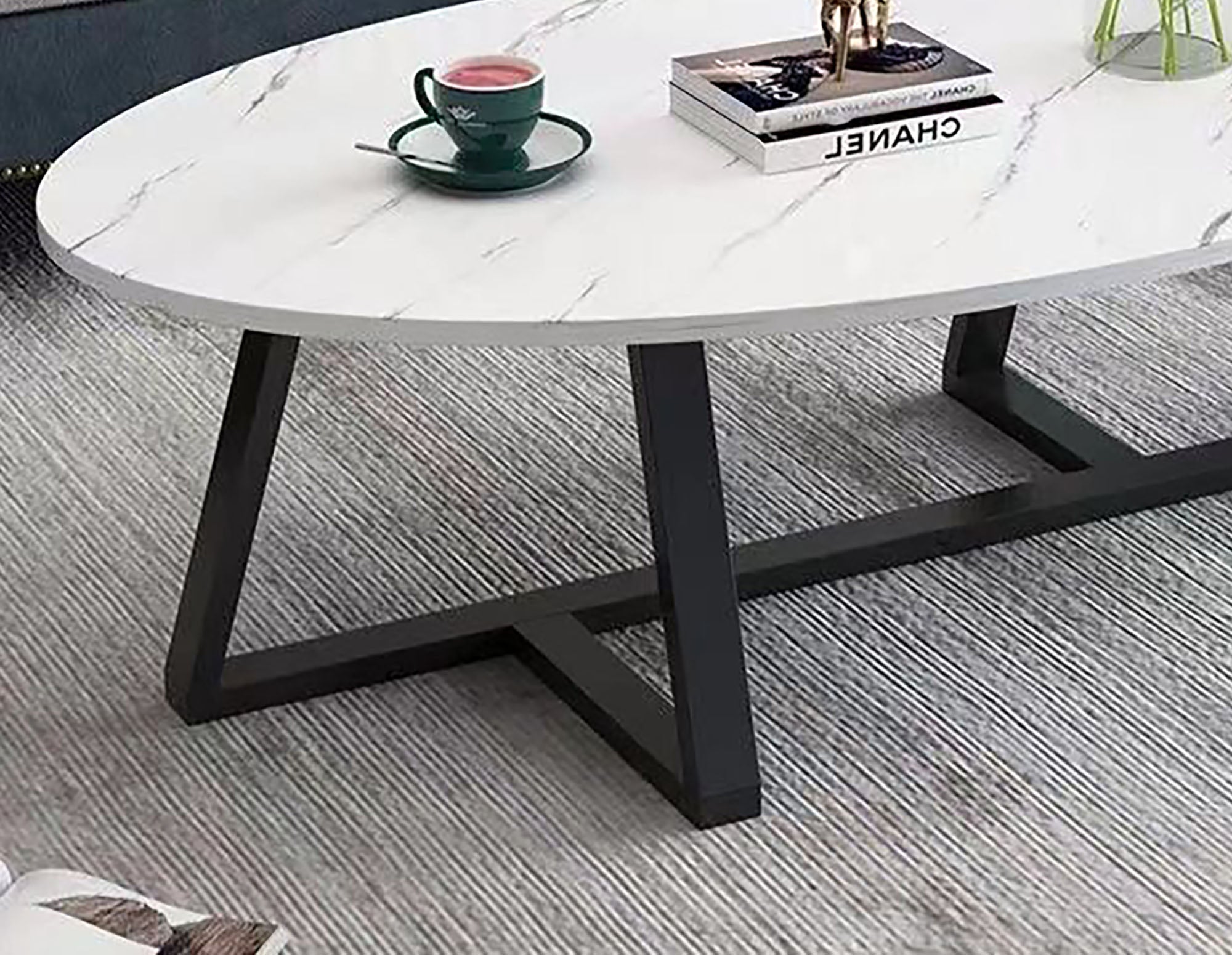 Luna MDF Marble Look Coffee Table - GLARA HOME