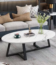 Luna MDF Marble Look Coffee Table - GLARA HOME