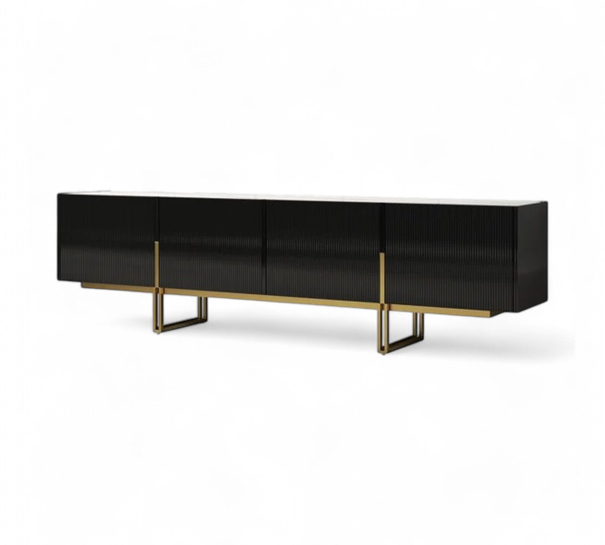 LuxeGold Black TV Stand - GLARA HOME