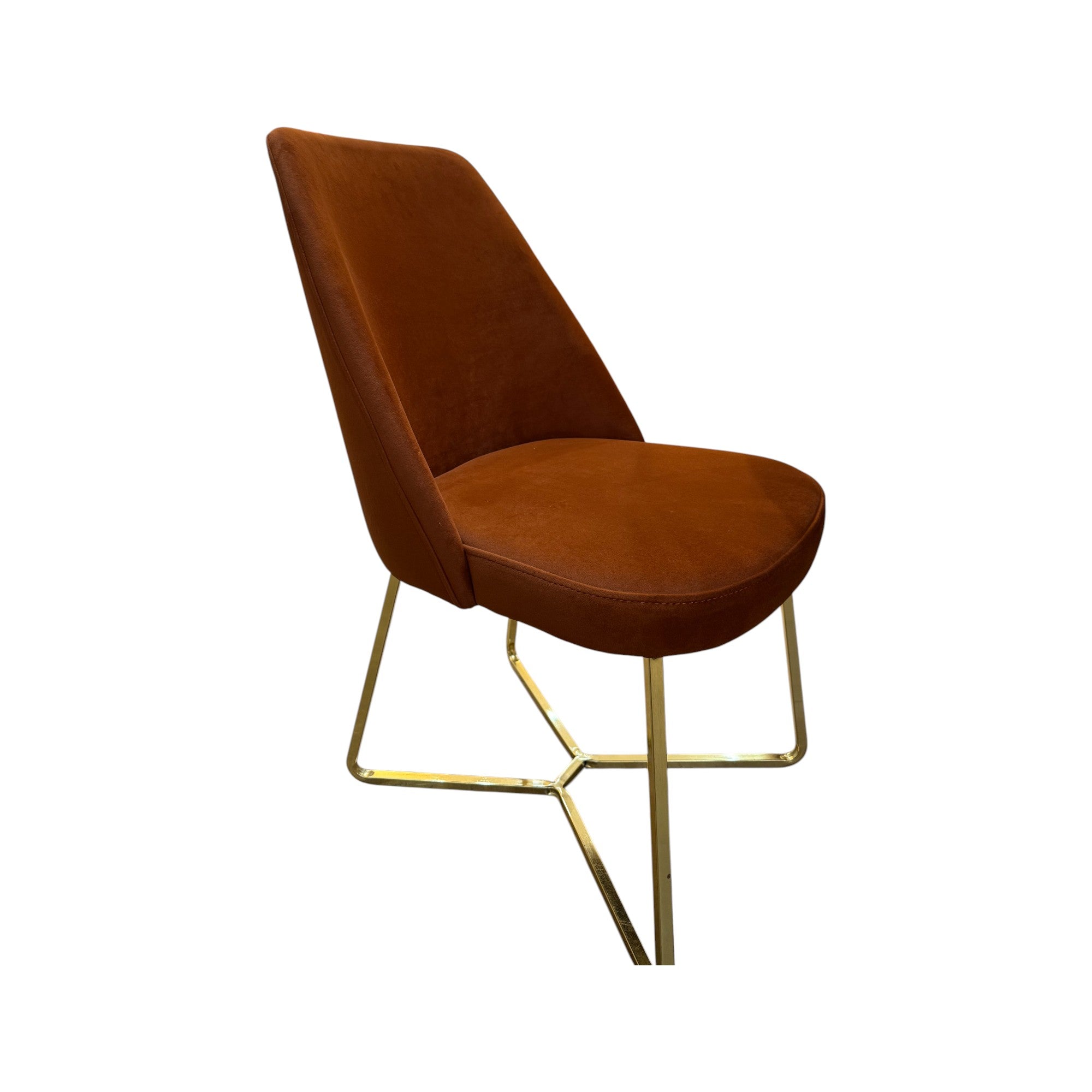 Magnum Dining Chair ( Max08 Orange/ Gold ) - GLARA HOME