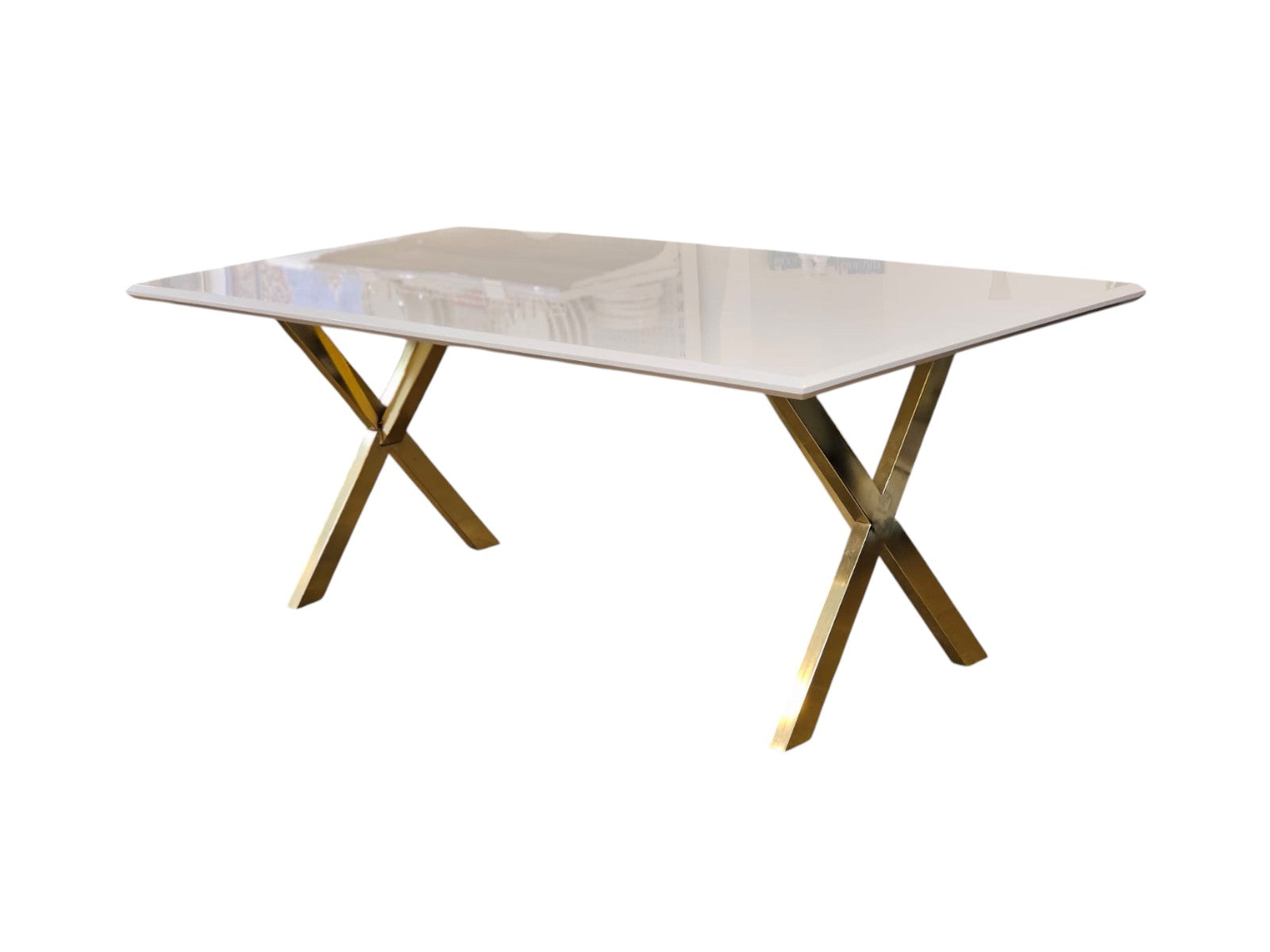 Magnum Dining Table White / Gold - GLARA HOME