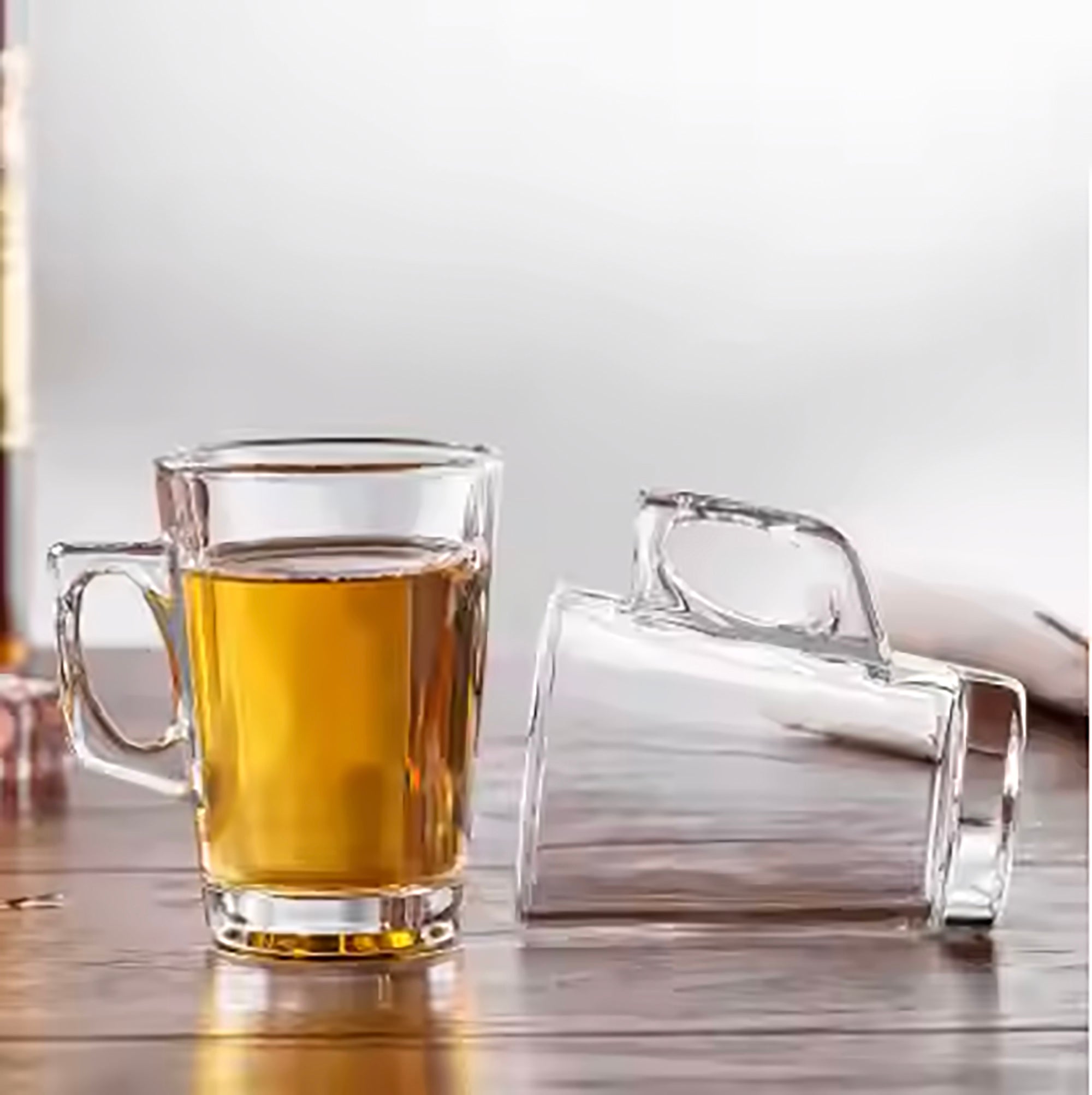Minimalist 130ml Clear Glass Mug – Elegant & Versatile Design 6 PCS Per Box (RTL-15) - GLARA HOME