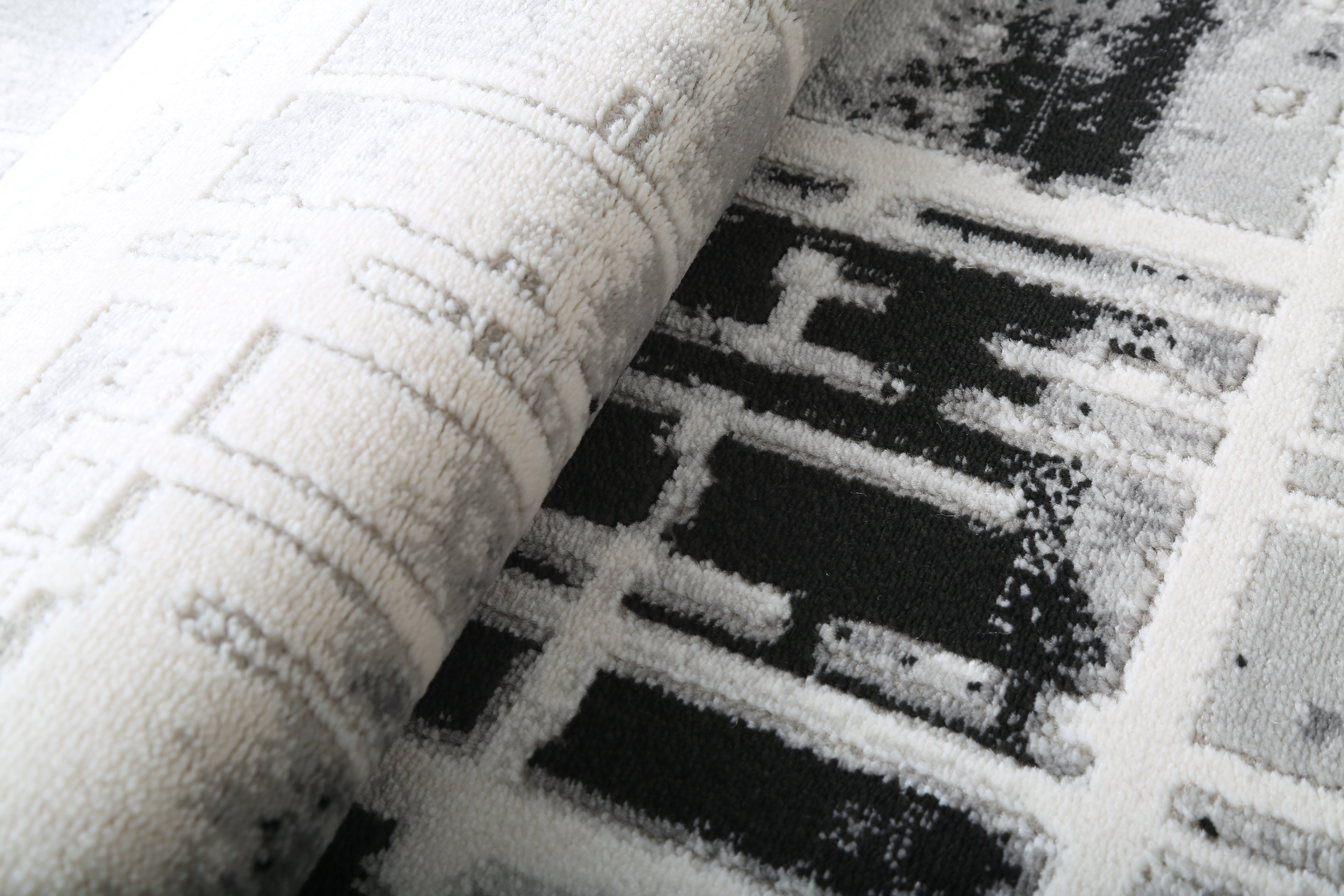 Modern Abstract Cream & Grey Area Rug – Soft Dense Pile, Durable & Stain Resistant ( HGR -17) - GLARA HOME