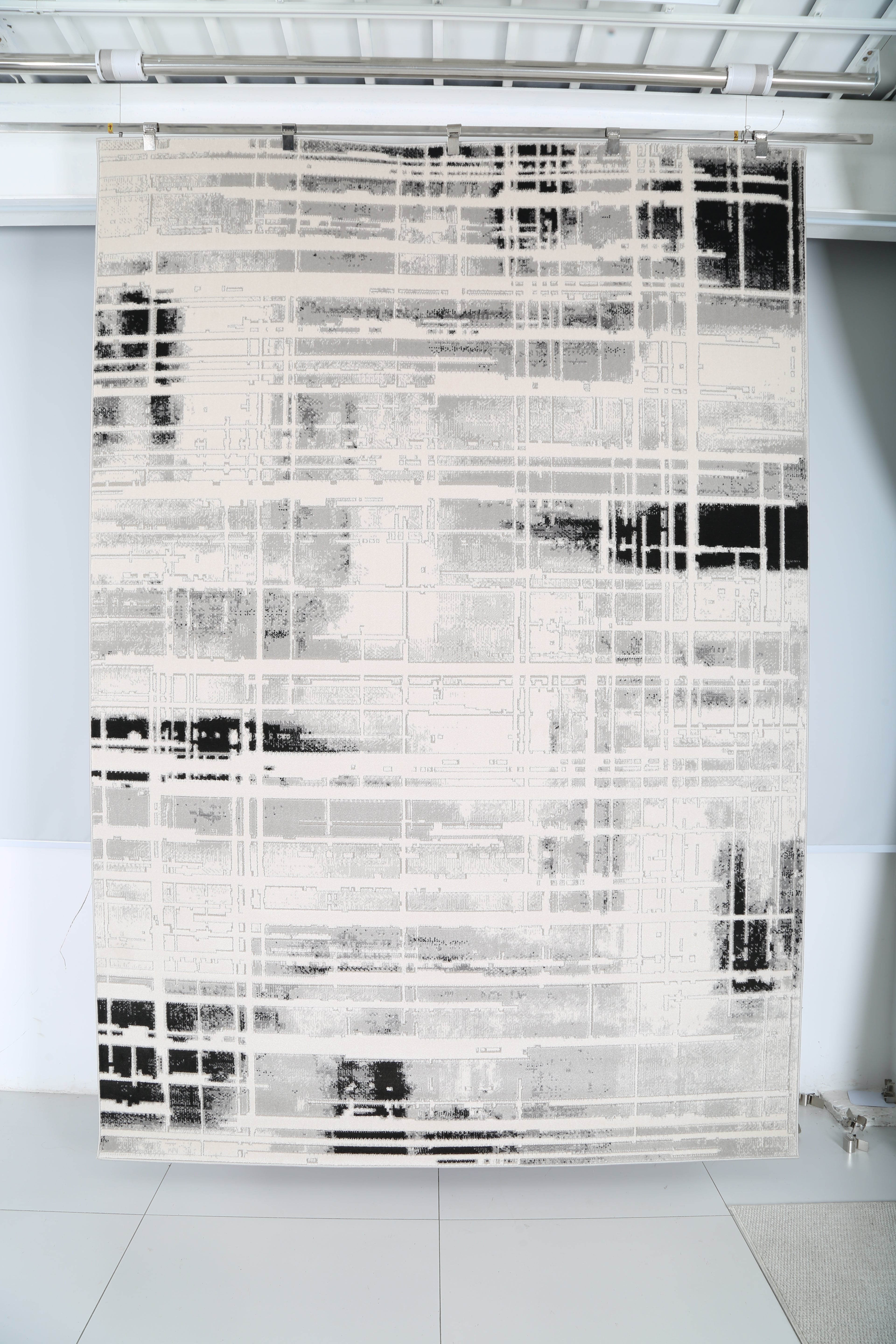 Modern Abstract Cream & Grey Area Rug – Soft Dense Pile, Durable & Stain Resistant ( HGR -17) - GLARA HOME