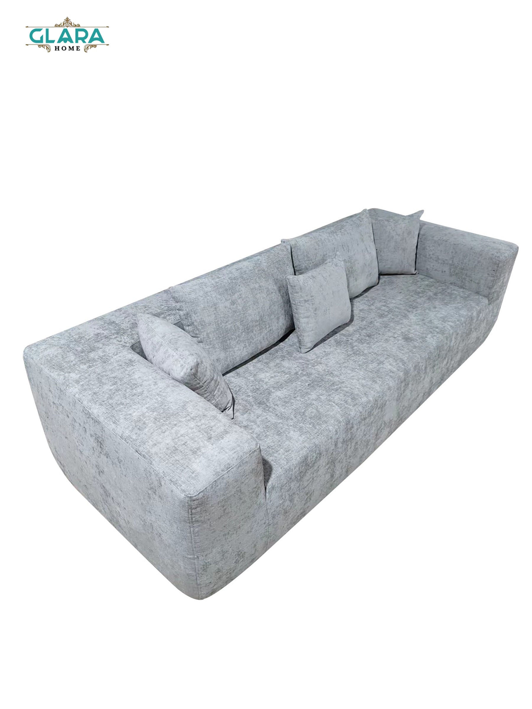 Modern Minimalist Compressor Sofa – Light Grey Chenille Elegance - GLARA HOME