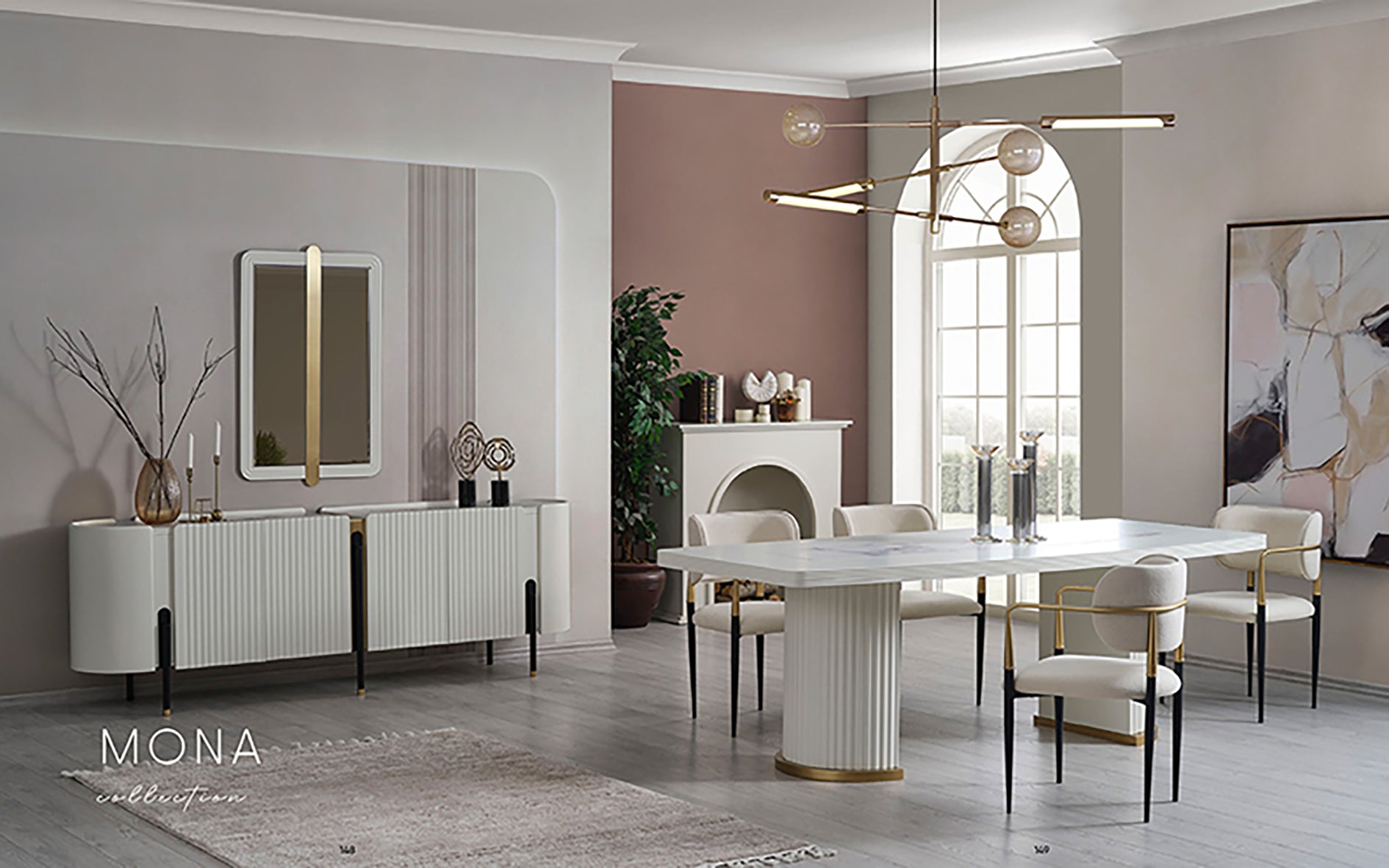 Mona Luxury Dining Table & Chair Set | Contemporary Designer Dining Furniture - GLARA HOME