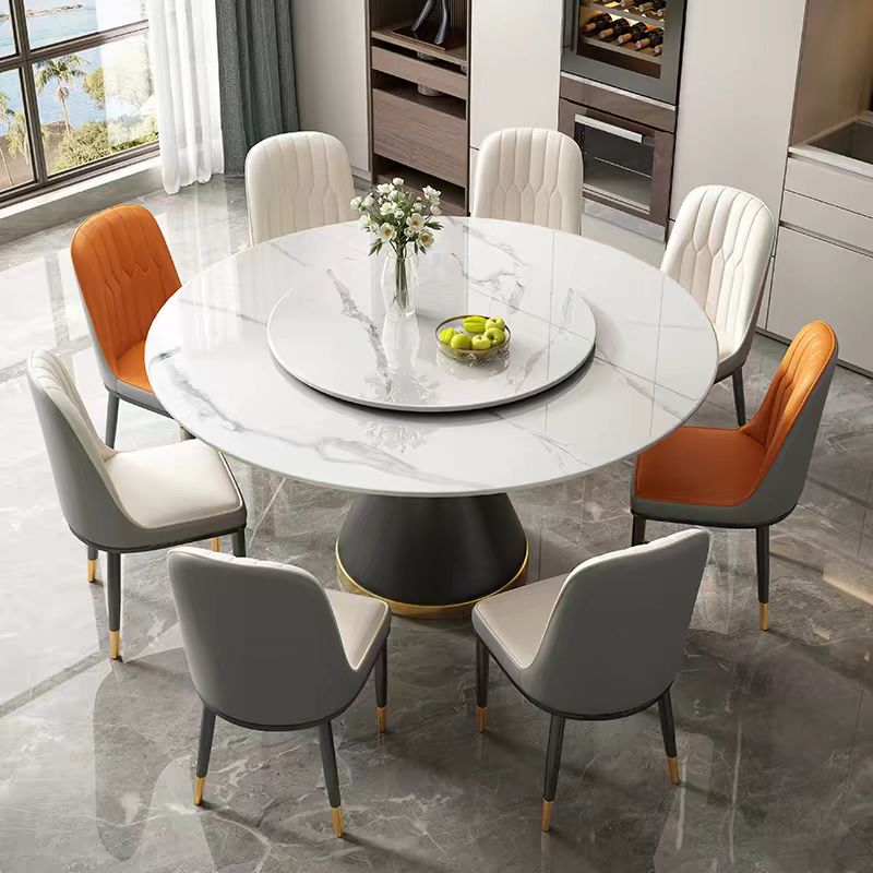 NA017 Slate Carbon Round Dining Table - GLARA HOME