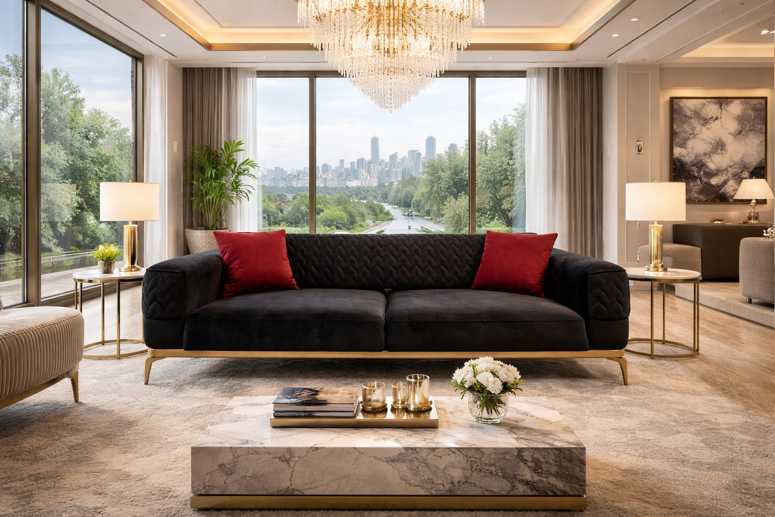 New Casa Sofa ( Soft22 Black ) - GLARA HOME