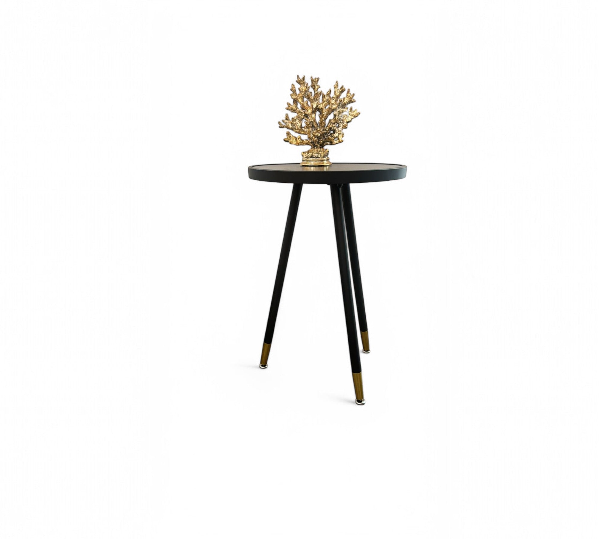 Nova Luxe Black & Gold Side Table - GLARA HOME
