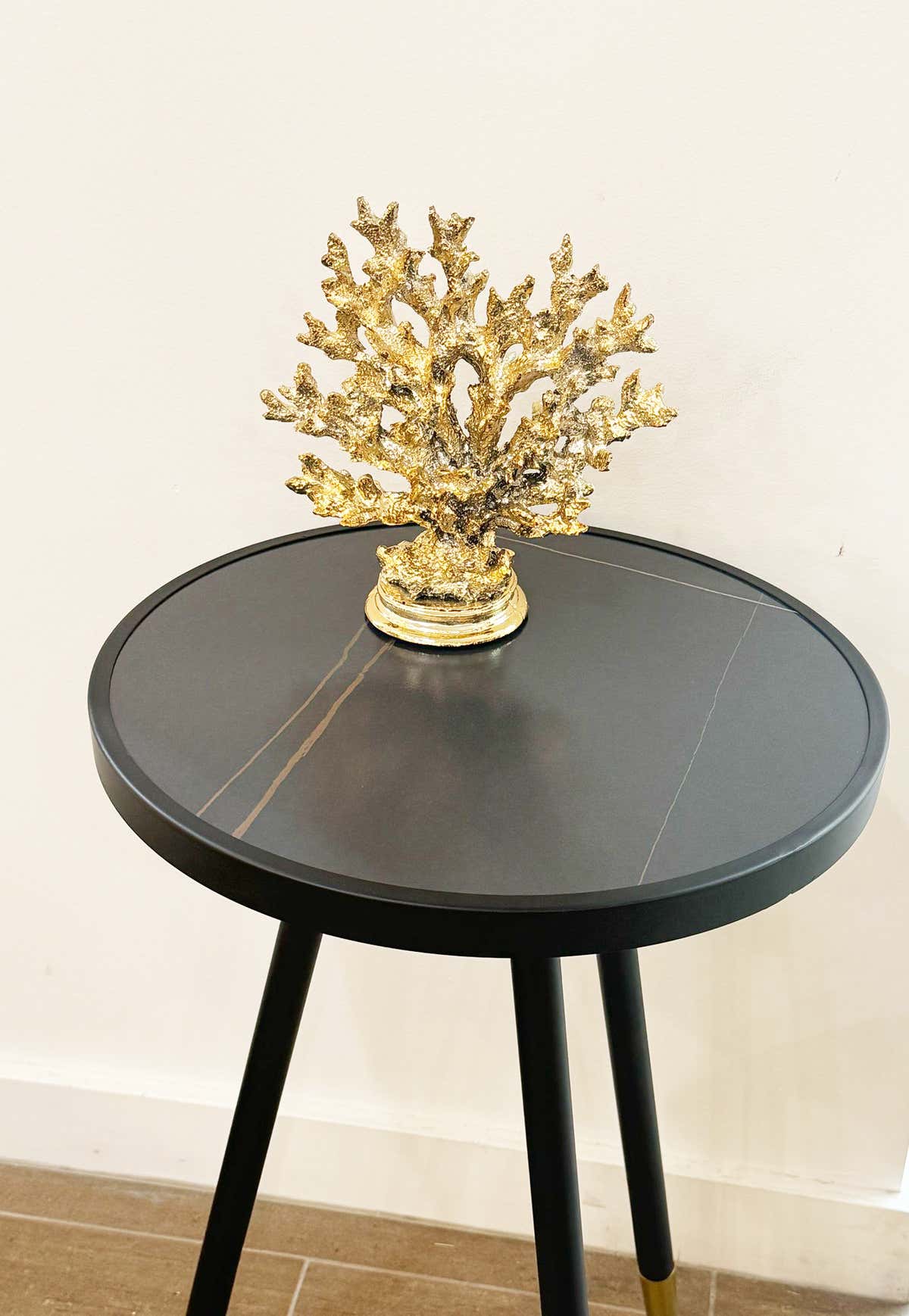 Nova Luxe Black & Gold Side Table - GLARA HOME