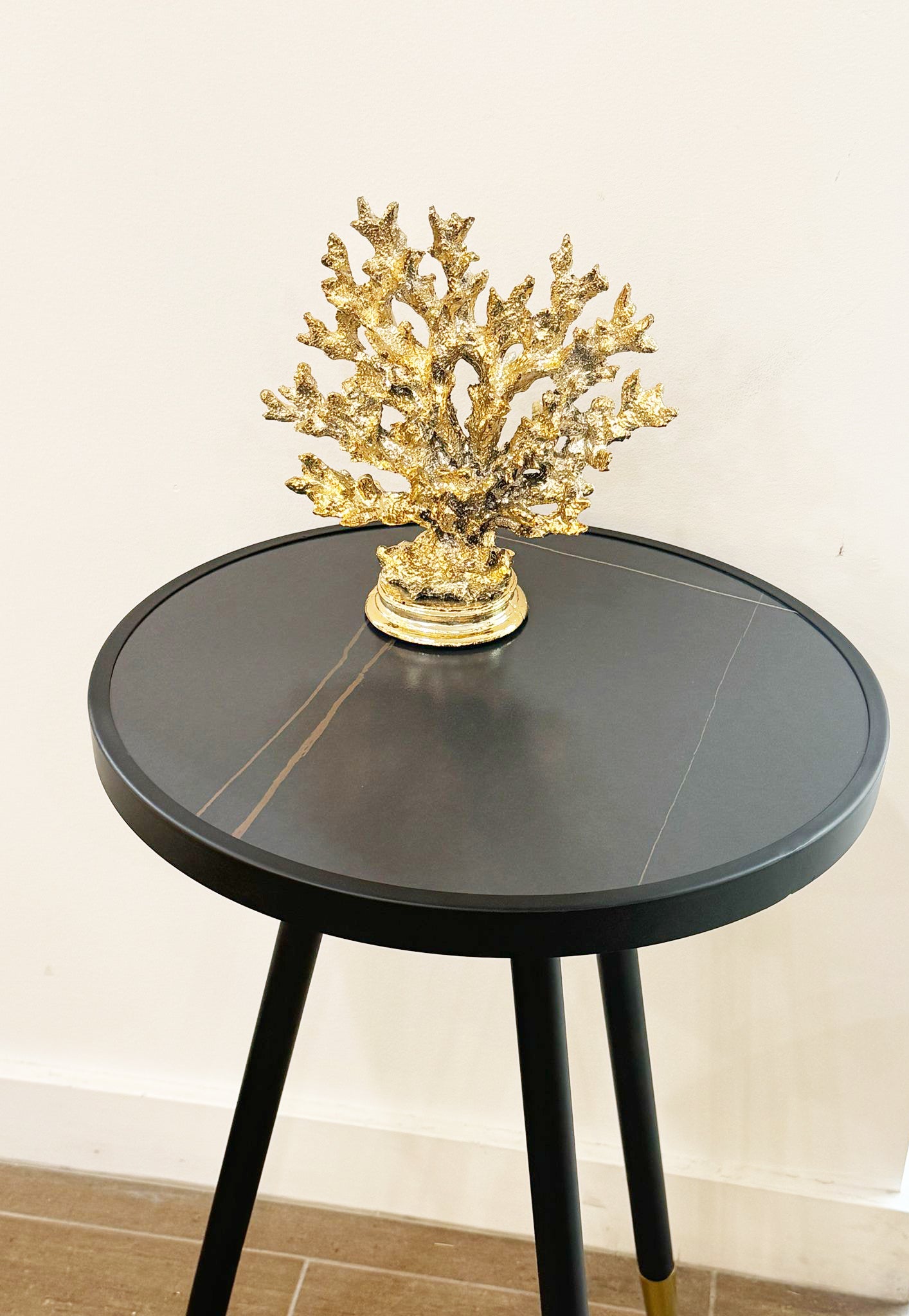 Nova Luxe Black & Gold Side Table - GLARA HOME