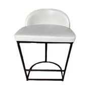 Opal Minimalist White Leather Bar Stool (MX-03) - GLARA HOME