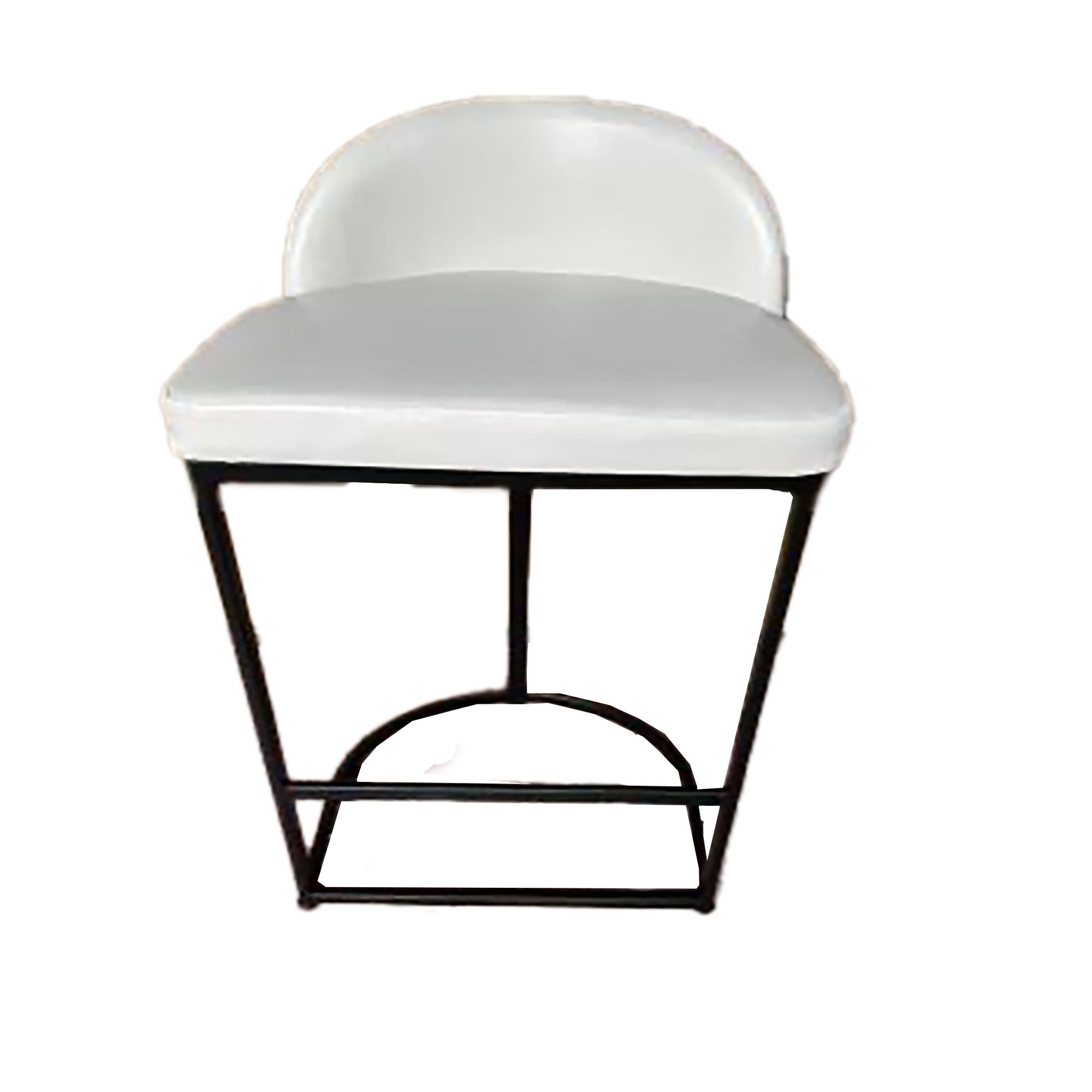 Opal Minimalist White Leather Bar Stool (MX-03) - GLARA HOME