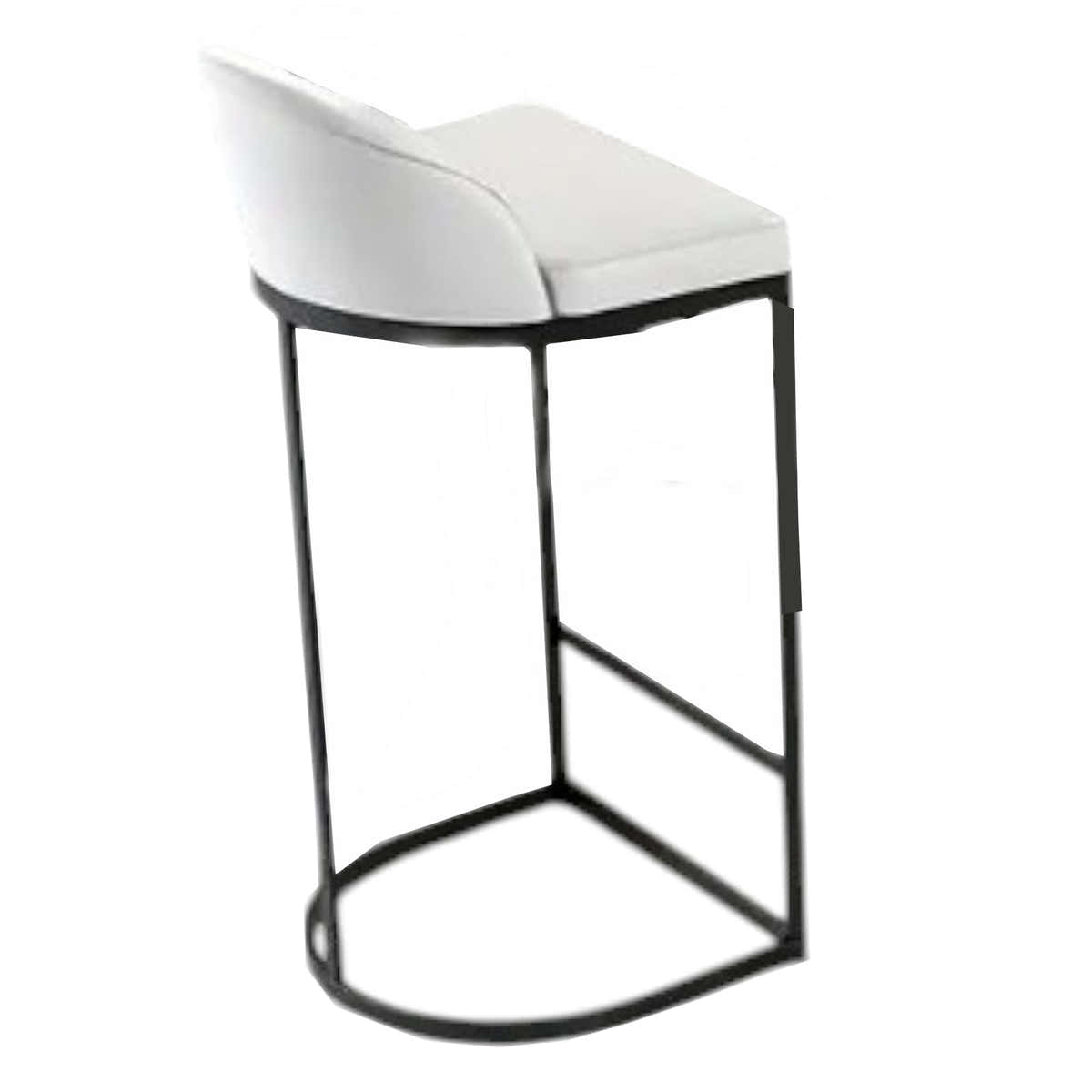 Opal Minimalist White Leather Bar Stool (MX-03) - GLARA HOME