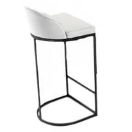 Opal Minimalist White Leather Bar Stool (MX-03) - GLARA HOME