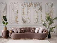 Prada Sofa ( Aura05 Brown/ Rose Gold ) - GLARA HOME