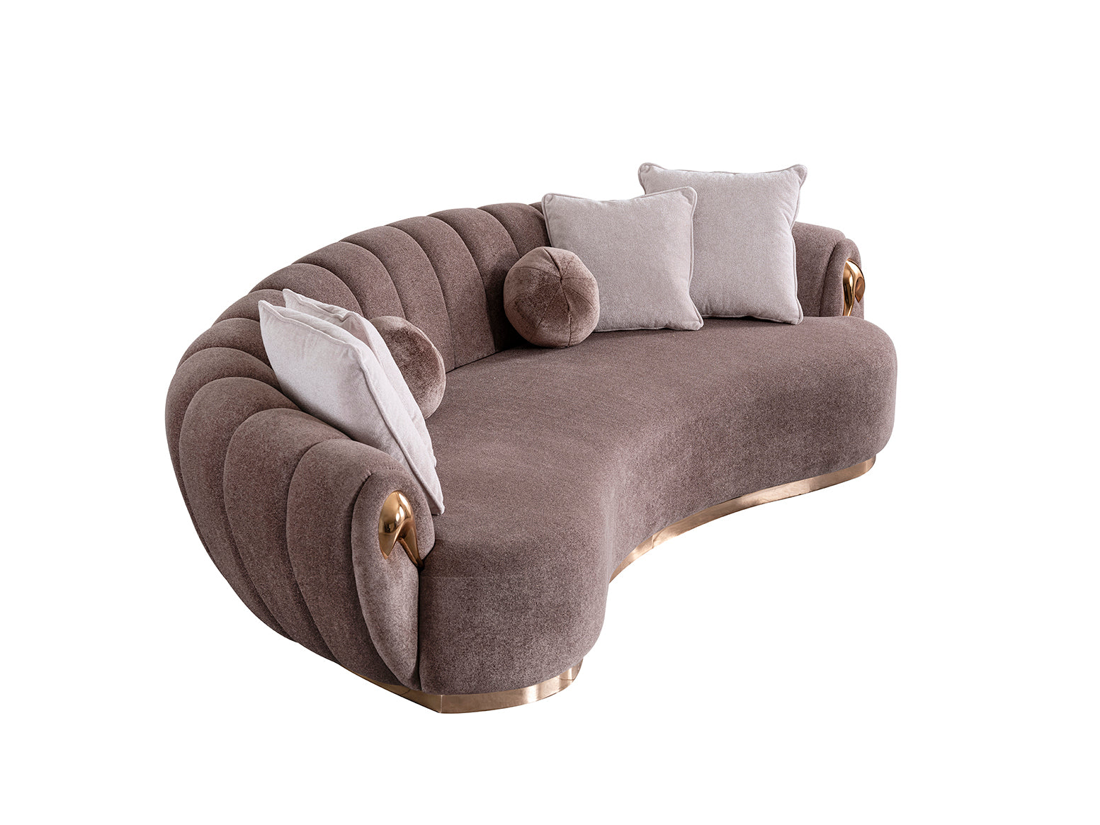 Prada Sofa ( Aura05 Brown/ Rose Gold ) - GLARA HOME