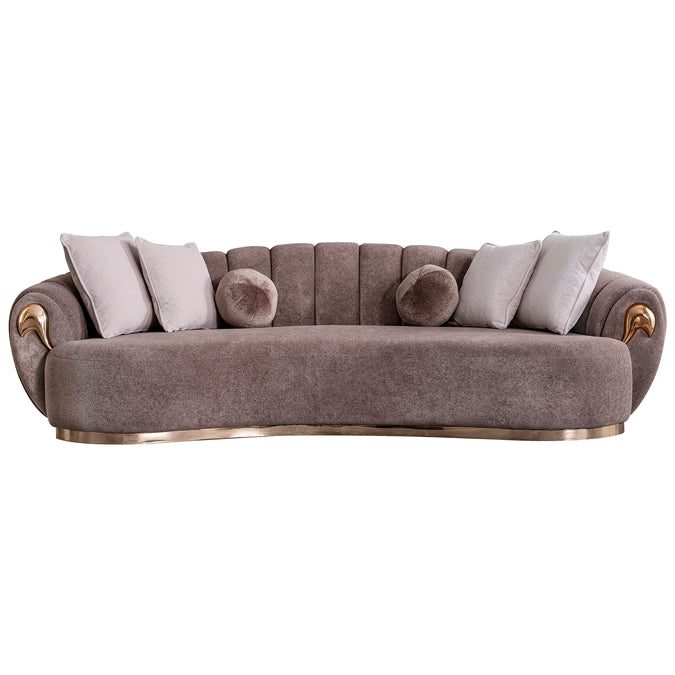 Prada Sofa ( Aura05 Brown/ Rose Gold ) - GLARA HOME