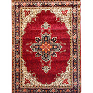 Qashqai Traditional Persian Rug 700 Reed – Red Floral Medallion | Glara Shop ( Code 260) - GLARA HOME