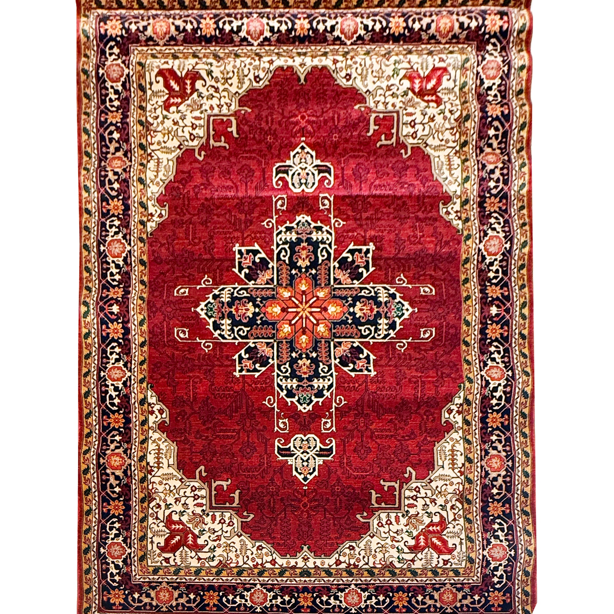 Qashqai Traditional Persian Rug 700 Reed – Red Floral Medallion | Glara Shop ( Code 260) - GLARA HOME