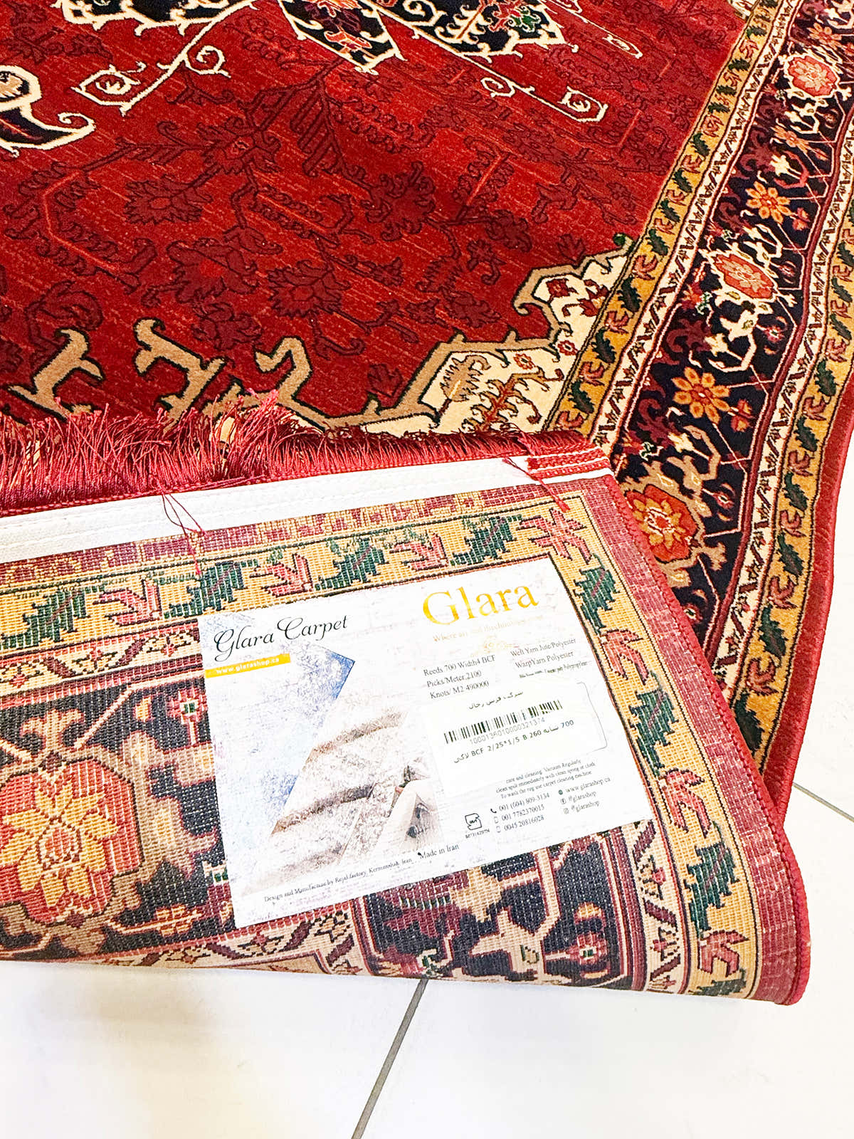 Qashqai Traditional Persian Rug 700 Reed – Red Floral Medallion | Glara Shop ( Code 260) - GLARA HOME