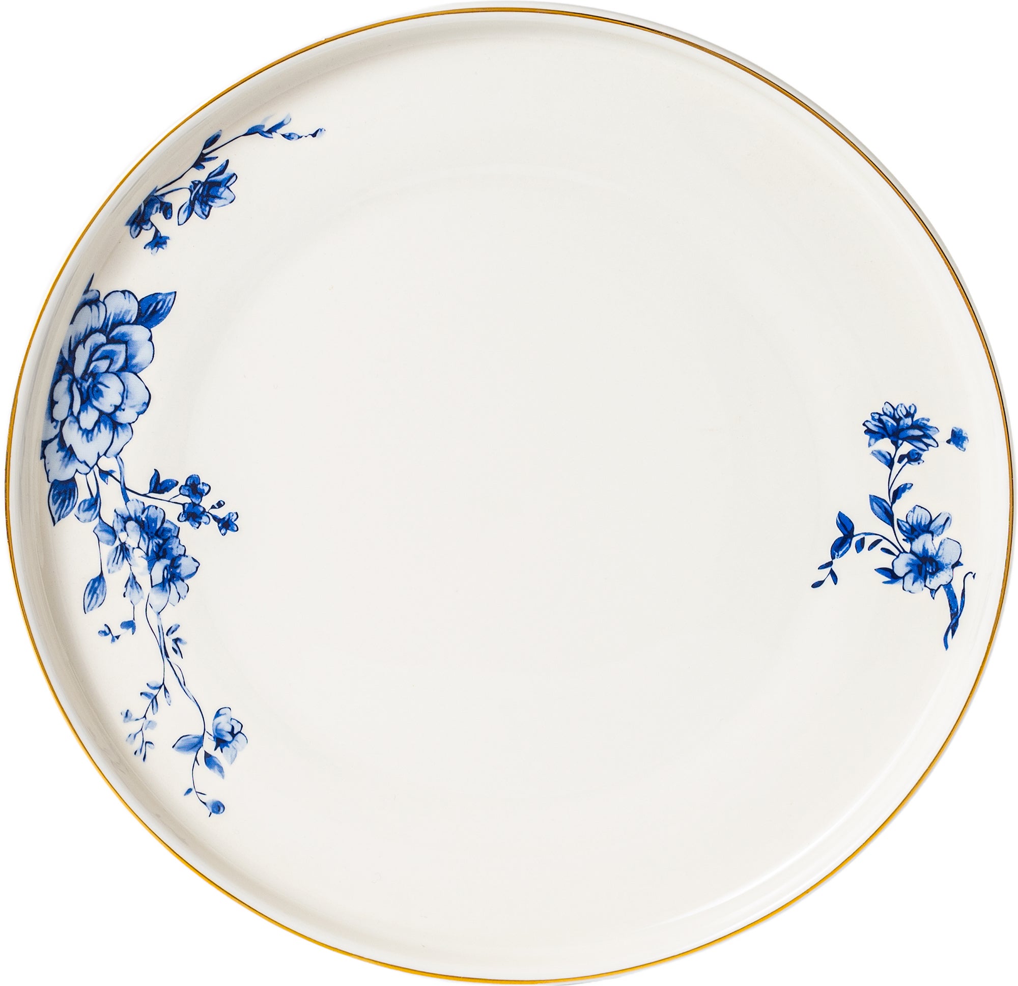 Royal Blue 26-Pieces Bone China Dinner Set – 24K Gold Rim & Floral Elegance (SD-261) - GLARA HOME