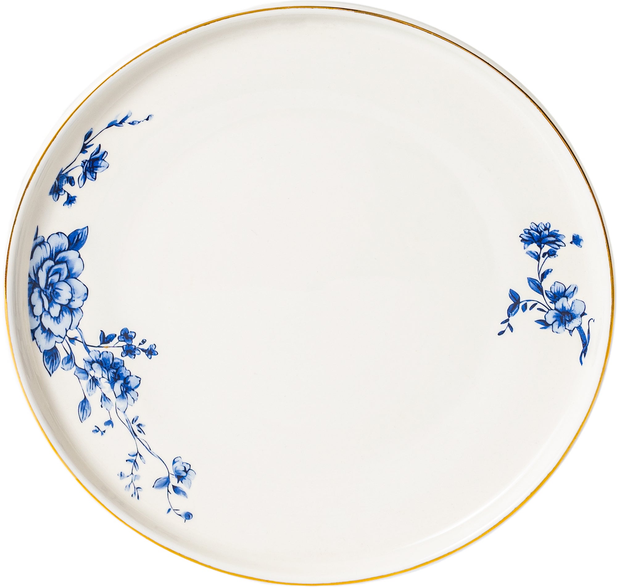 Royal Blue 26-Pieces Bone China Dinner Set – 24K Gold Rim & Floral Elegance (SD-261) - GLARA HOME